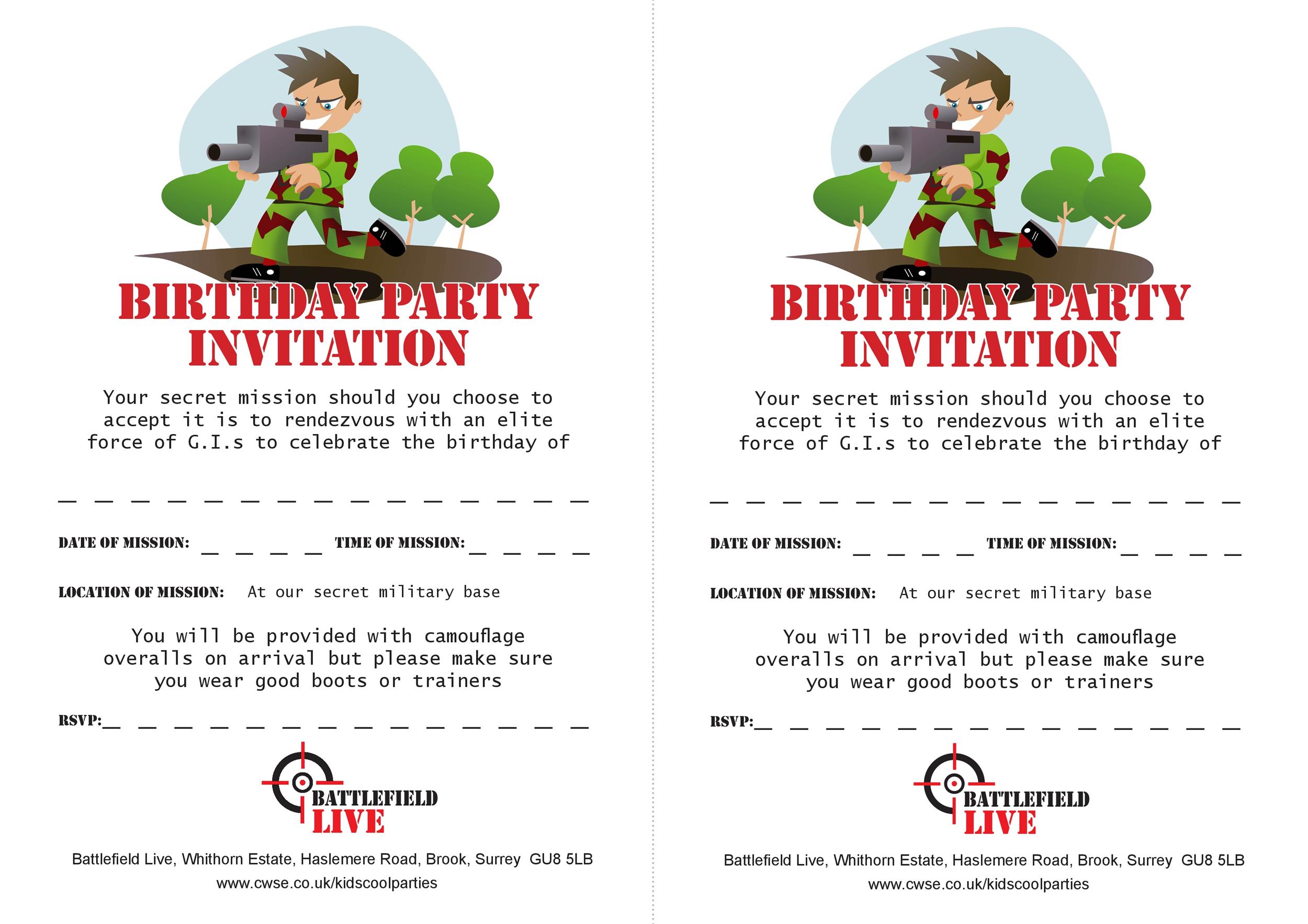 Examples of Birthday Invitation Letters