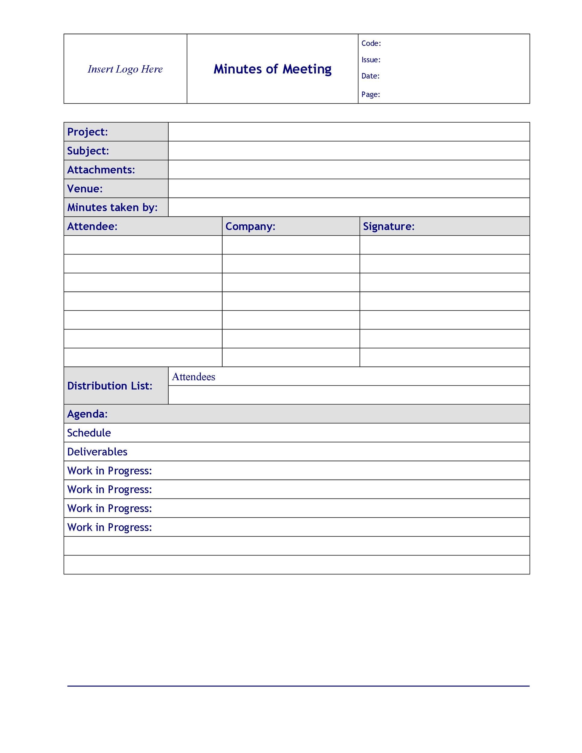 20 Handy Meeting Minutes Meeting Notes Templates