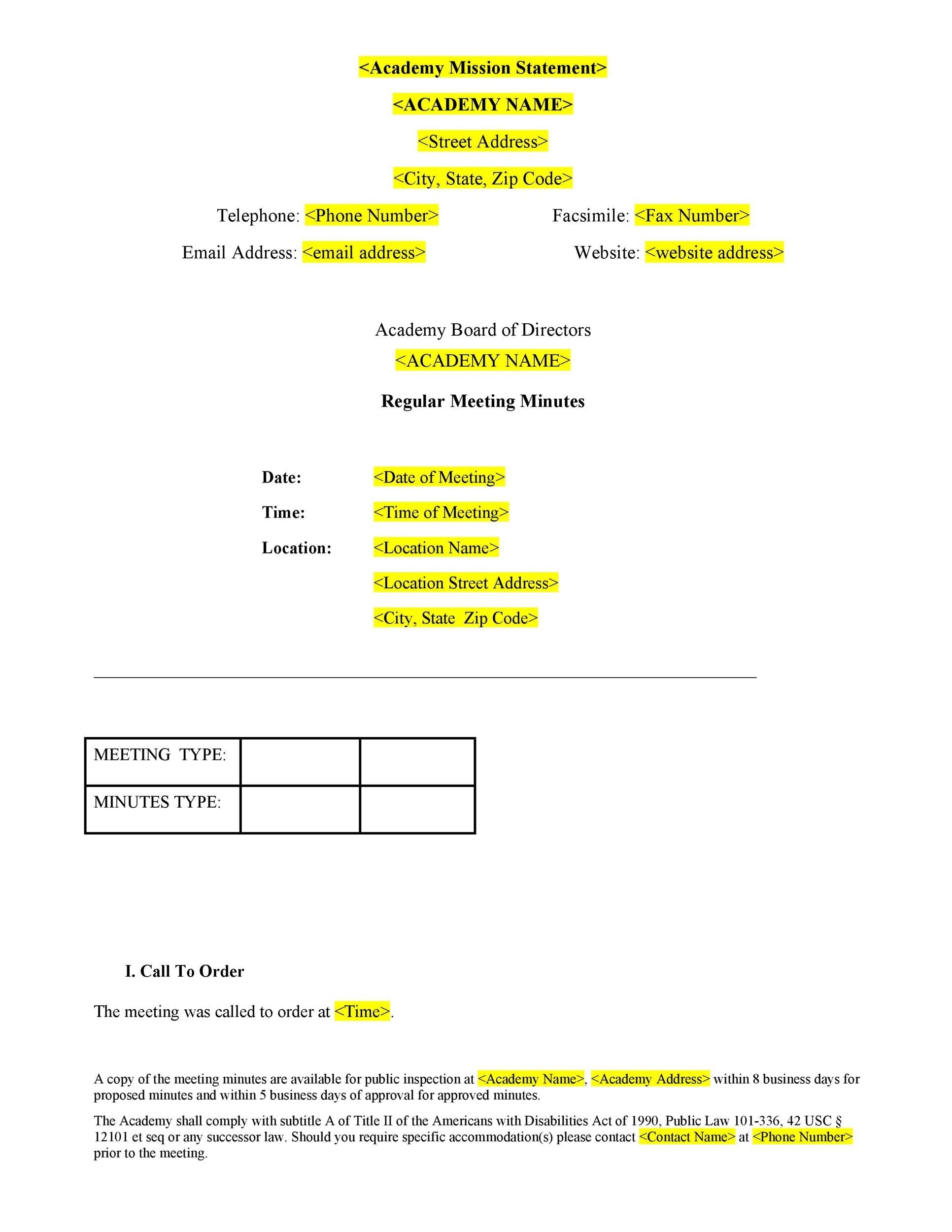 20 Handy Meeting Minutes Meeting Notes Templates