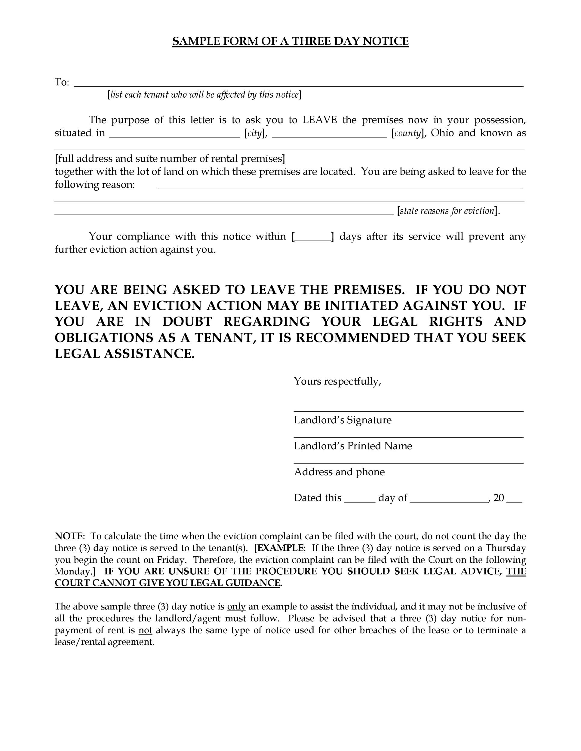 45 Eviction Notice Templates Lease Termination Letters