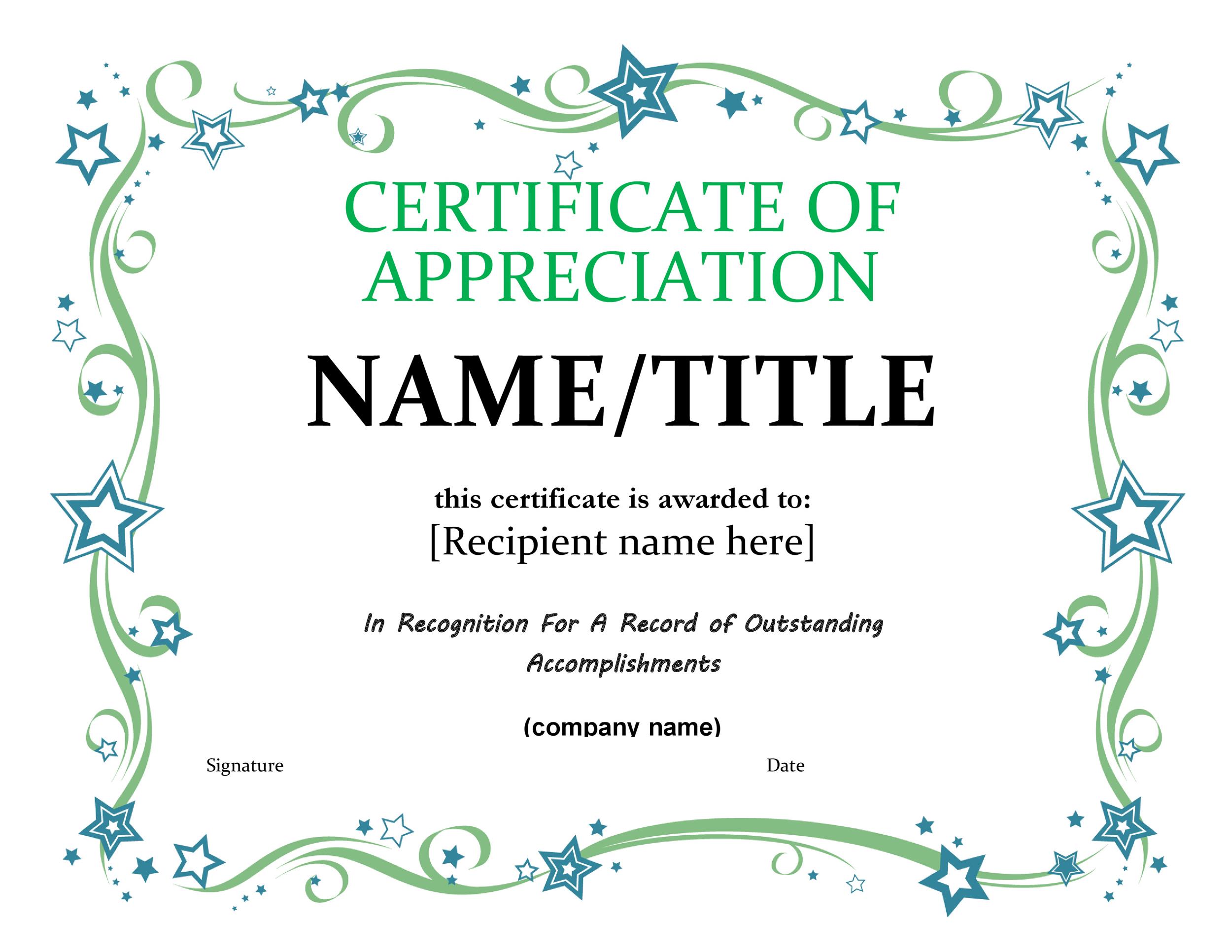 Thank You Certificate Of Appreciation Template Free 1 Certificate