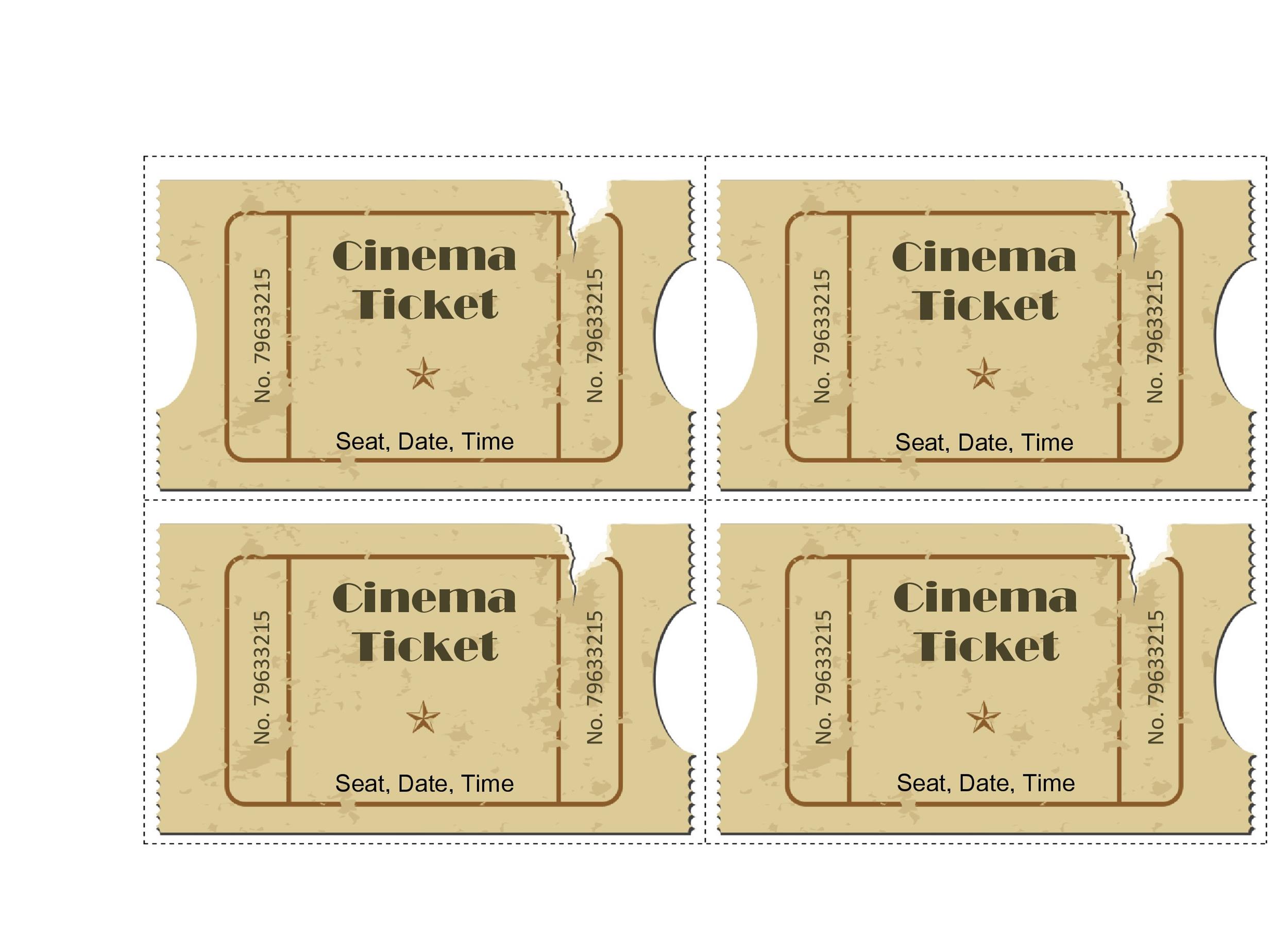 40+ Free Editable Raffle & Movie Ticket Templates