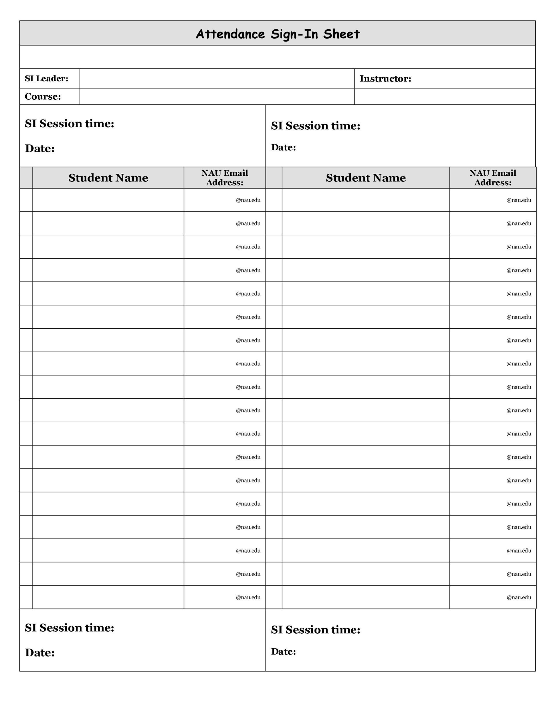 Sunday School Attendance Chart Pdf