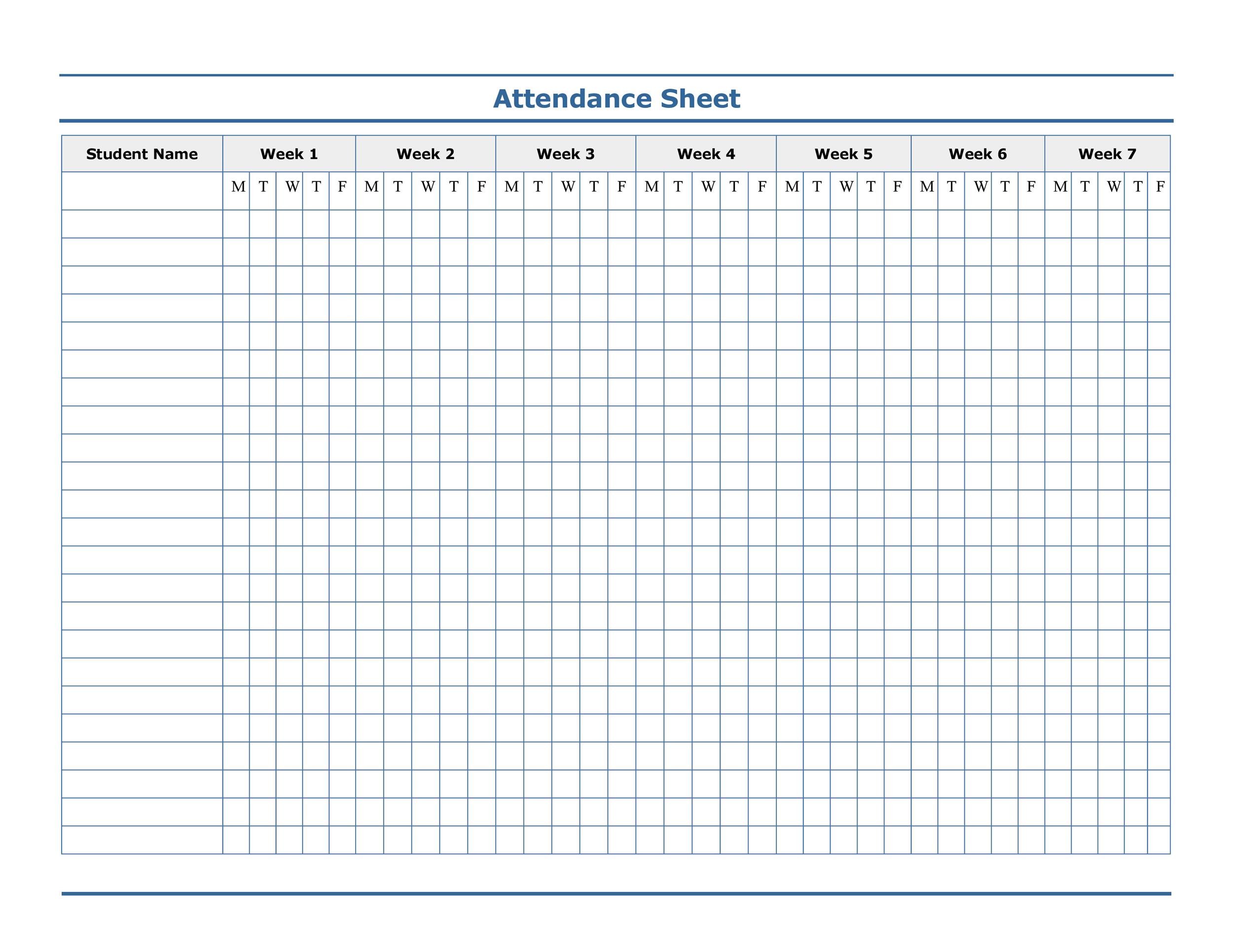 Free Printable Attendance Chart