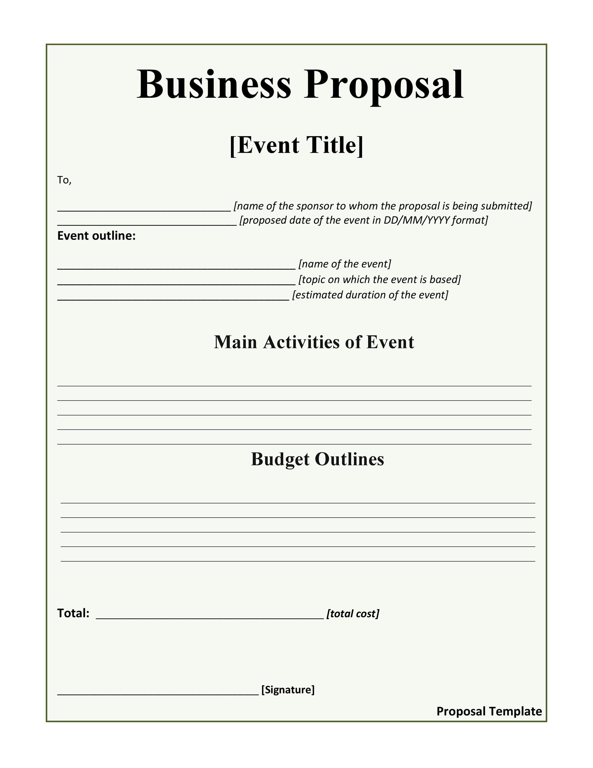 How To Write A Proposal Template Pdf