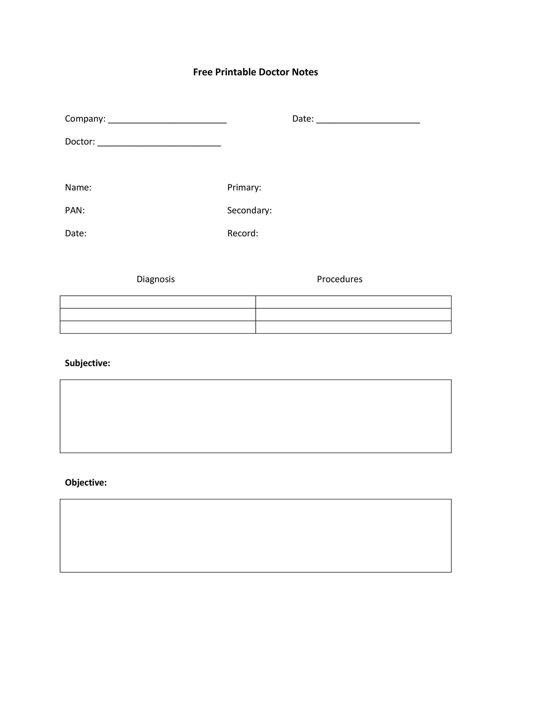 Emergency Room Doctor Note Template TUTORE ORG Master of Documents