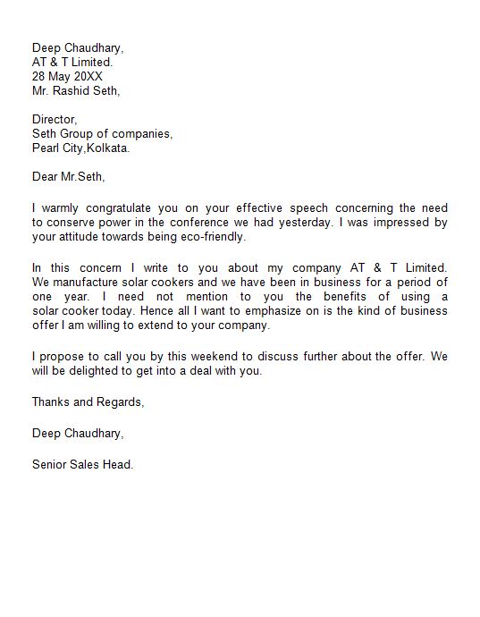 Business letter of introduction