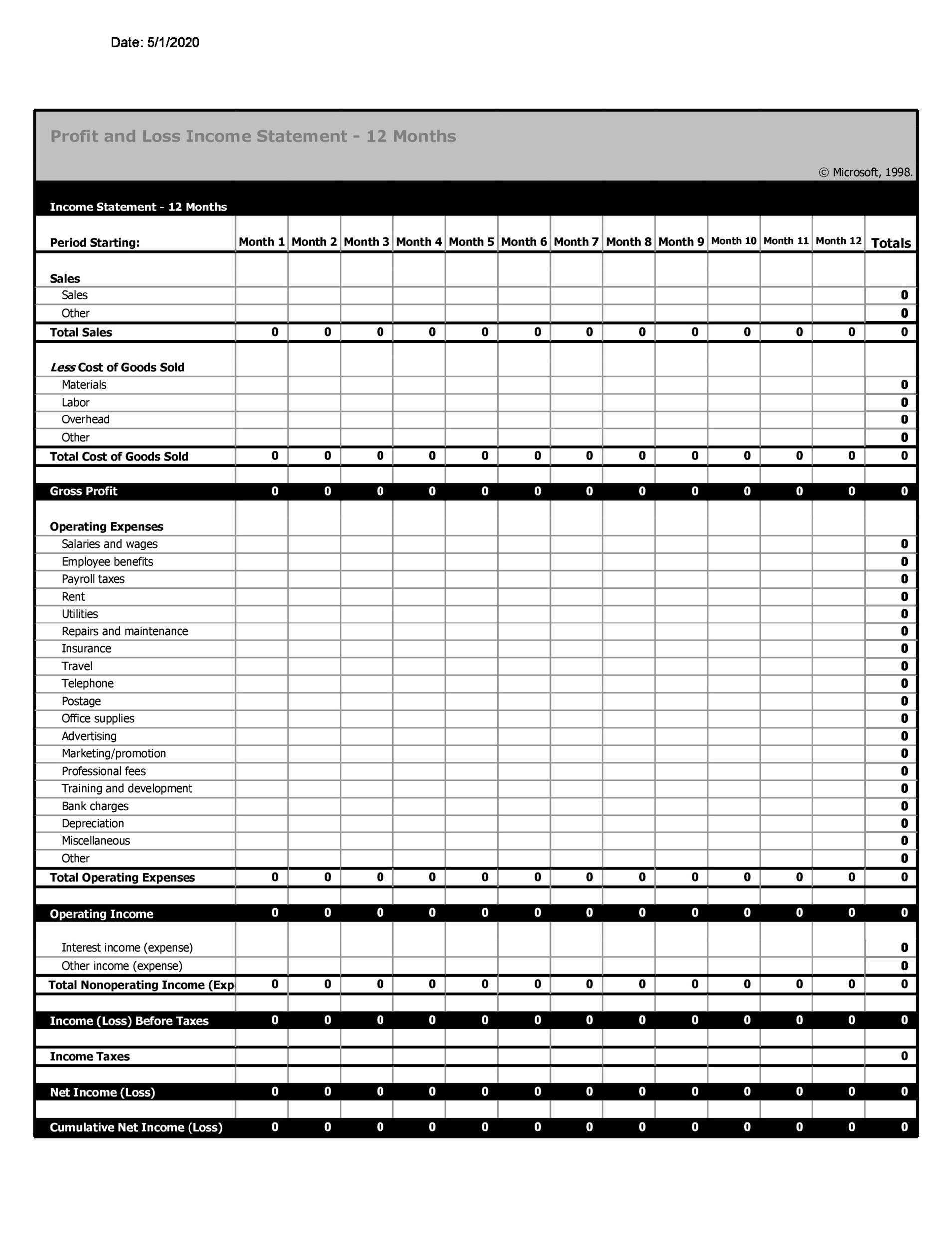 35+ Profit and Loss Statement Templates & Forms