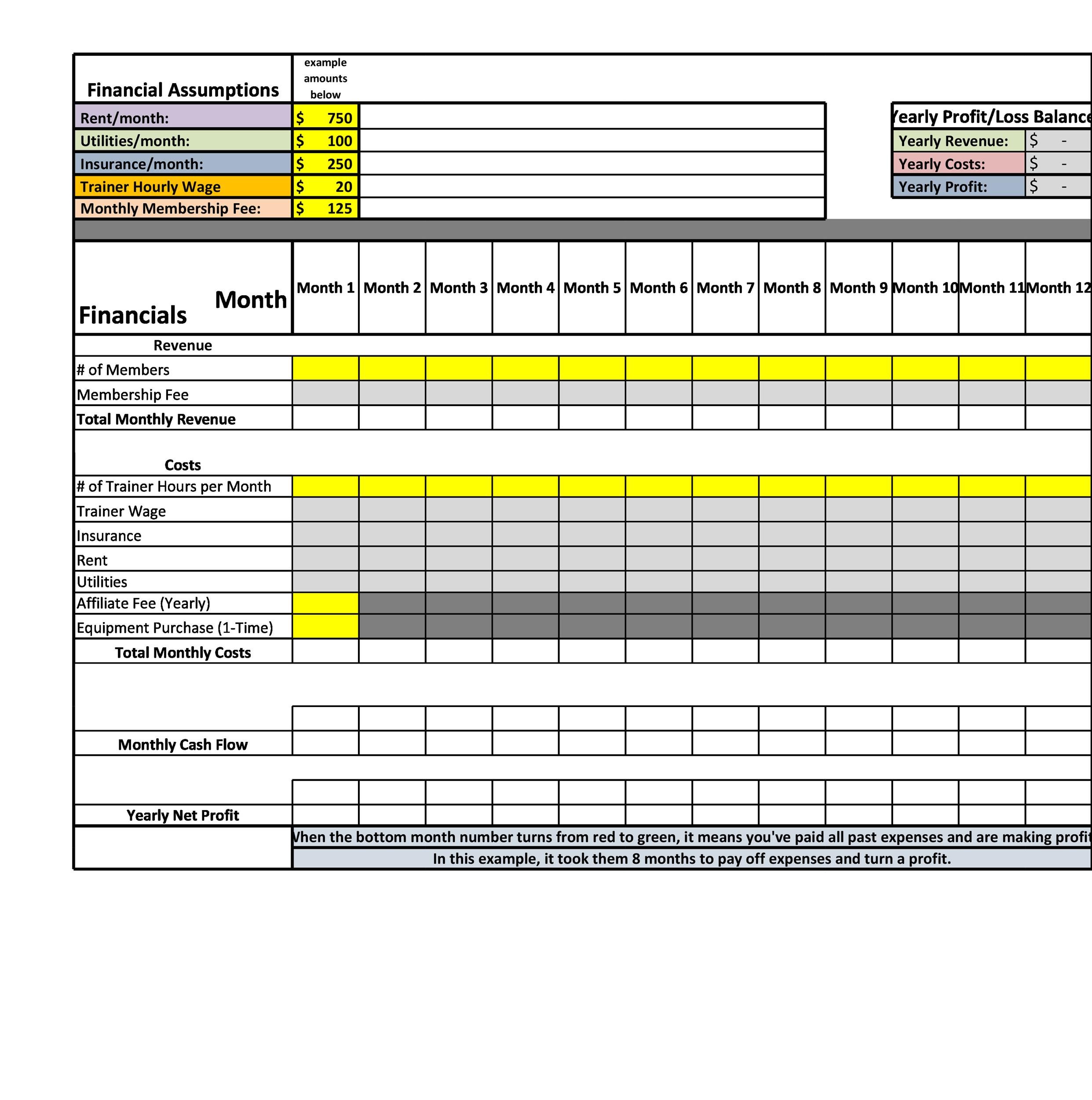 Printable Profit And Loss Sheet 5611