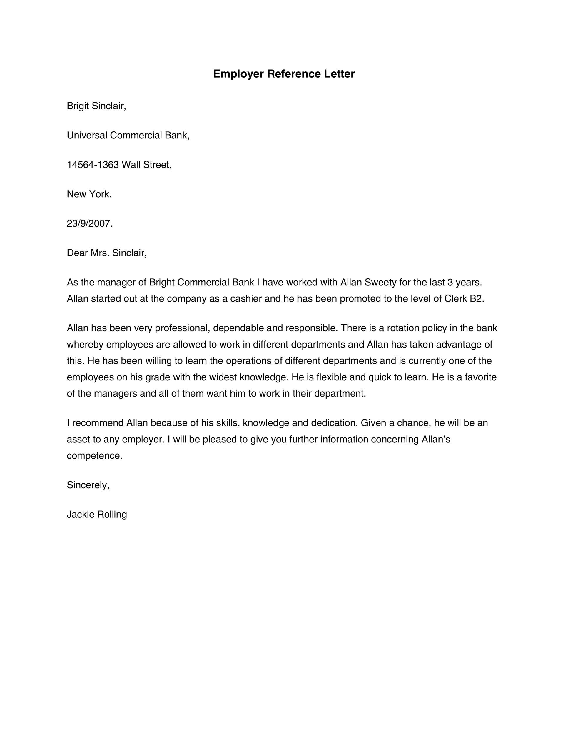 Character Reference Letter Template – 17+ Best Samples for a Character Reference Letter