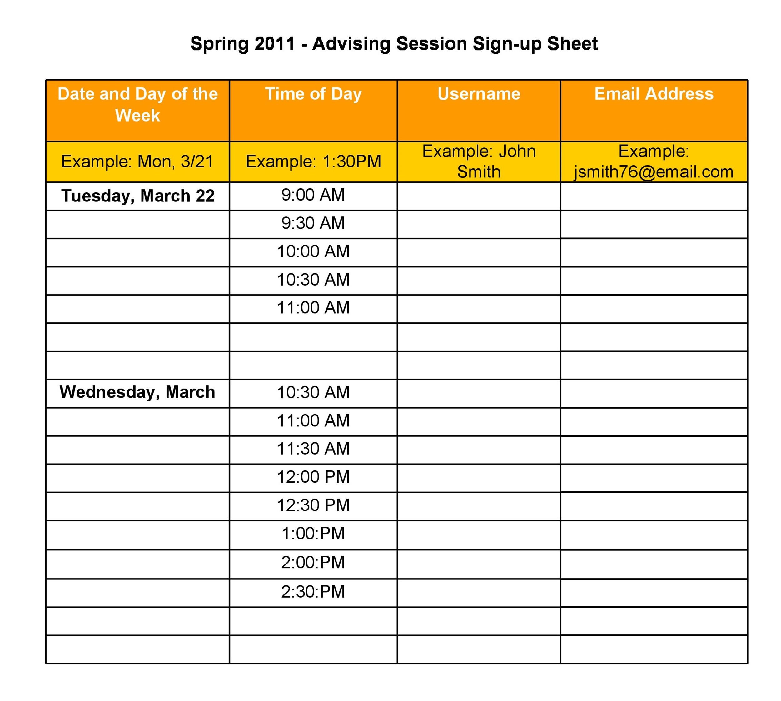 40 Sign Up Sheet / Sign In Sheet Templates (Word & Excel)