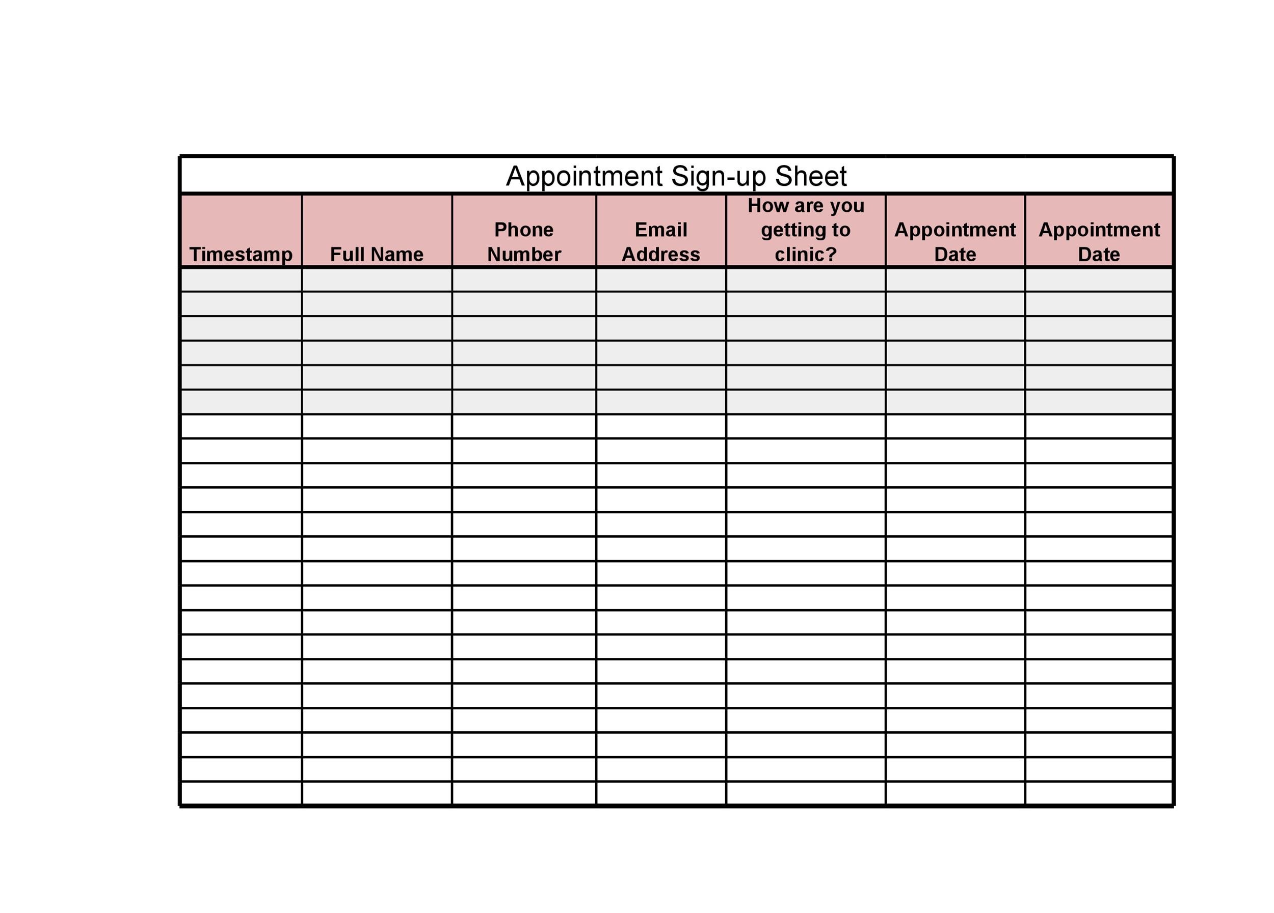 40 Sign Up Sheet / Sign In Sheet Templates (Word Excel)