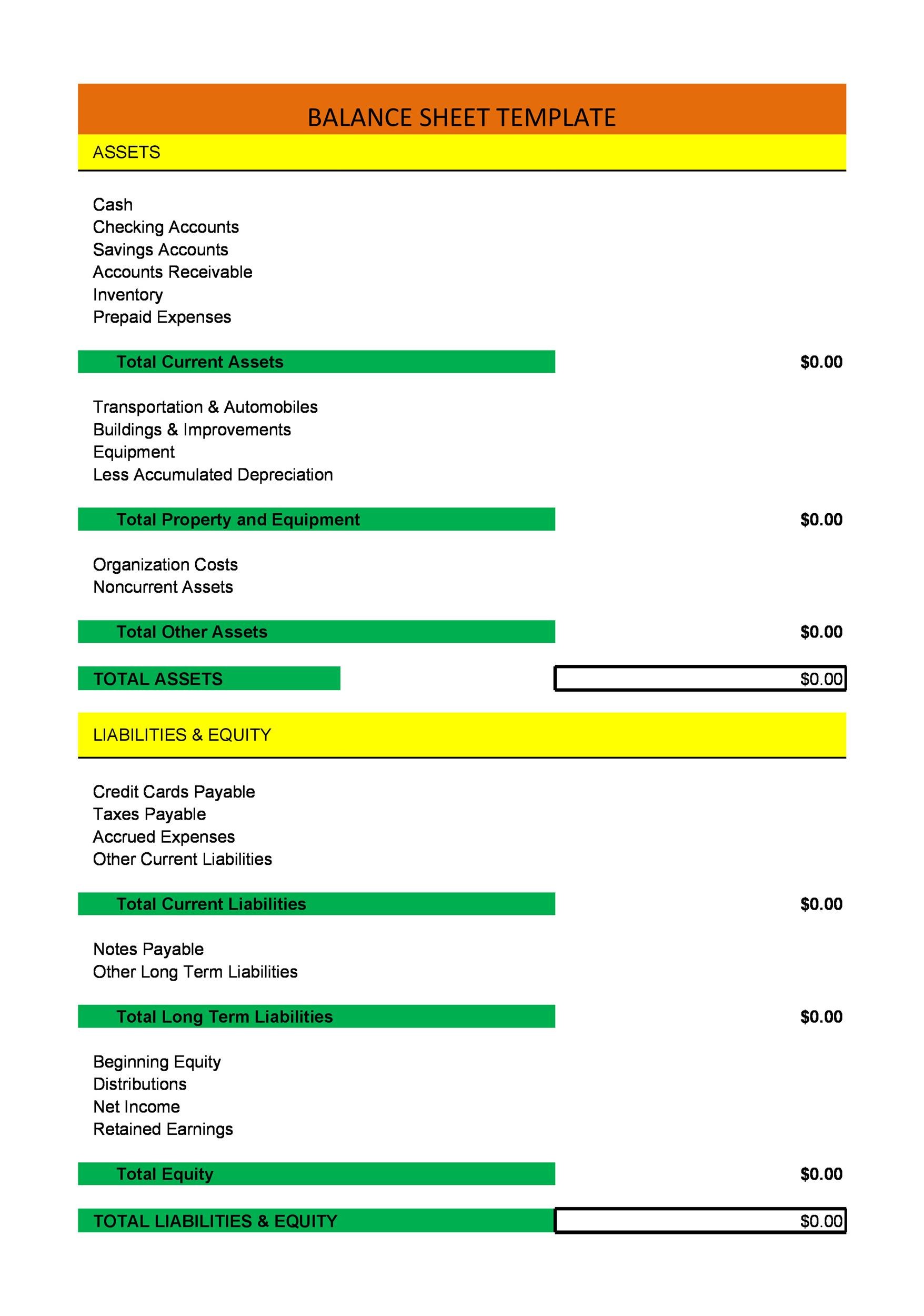 38 Free Balance Sheet Templates Examples Template Lab
