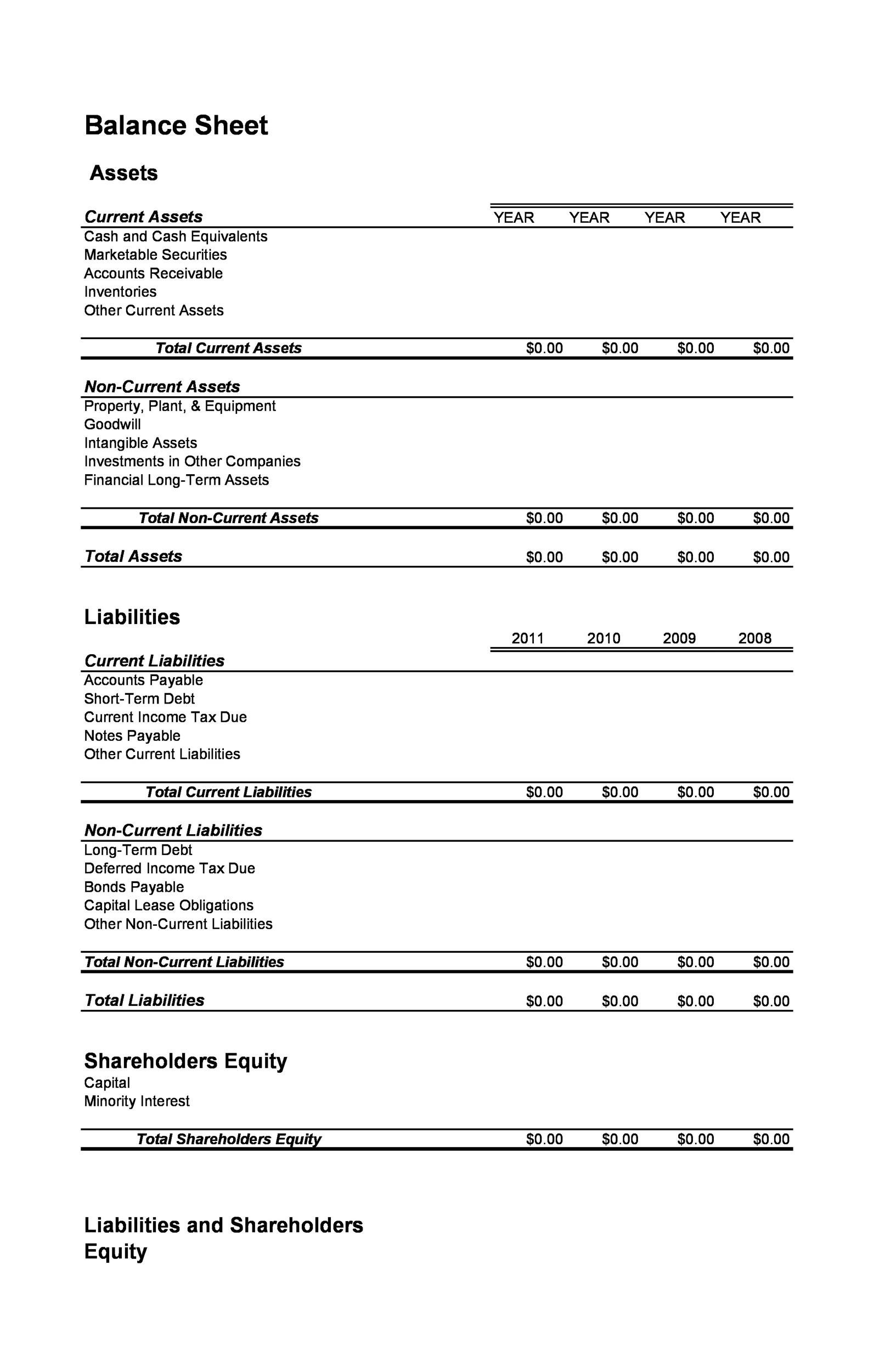 38 Free Balance Sheet Templates & Examples Template Lab