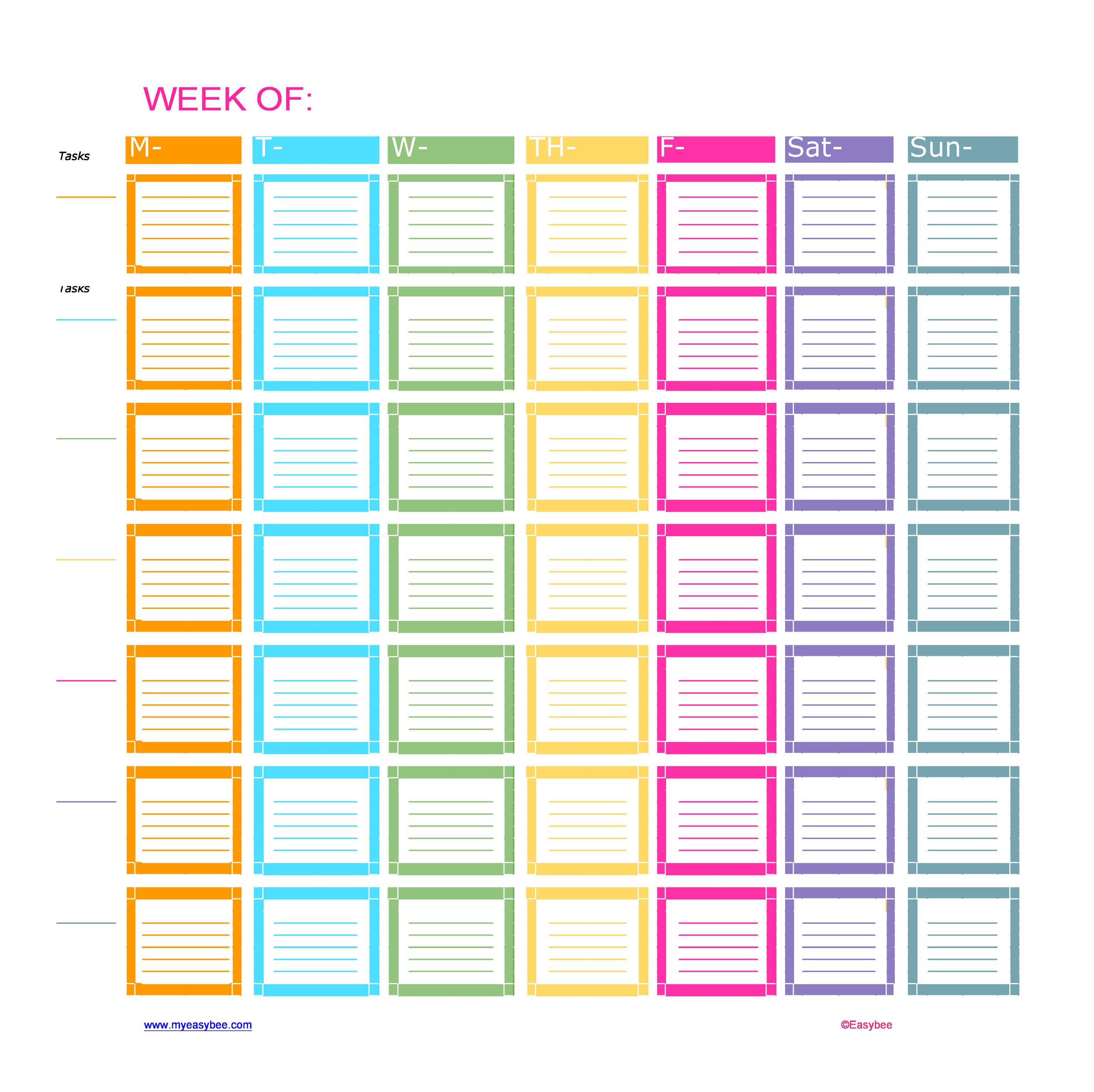 Free Printable Blank Checklist With Days Of Week