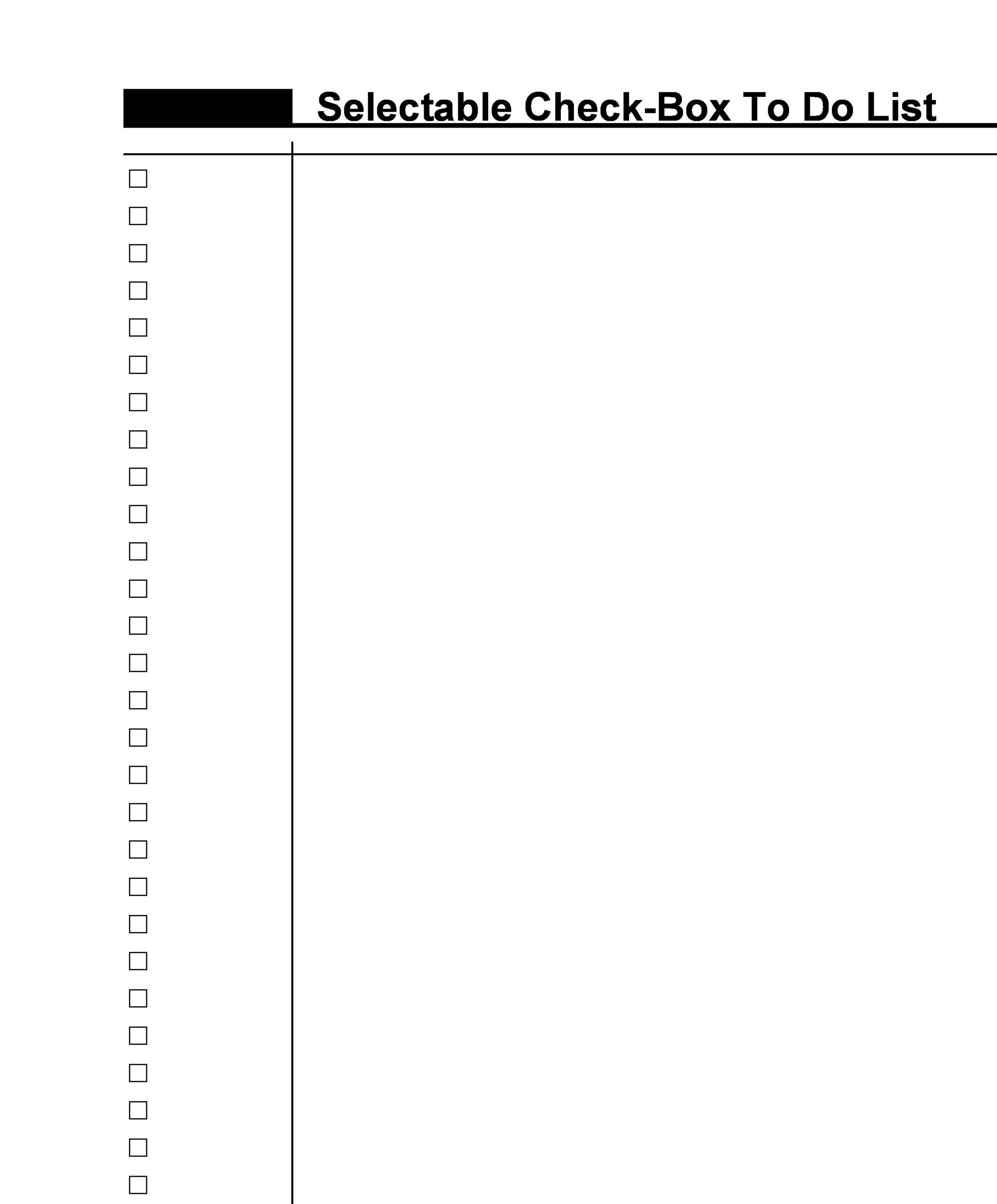 Printable To Do List Checklist Templates Excel Word