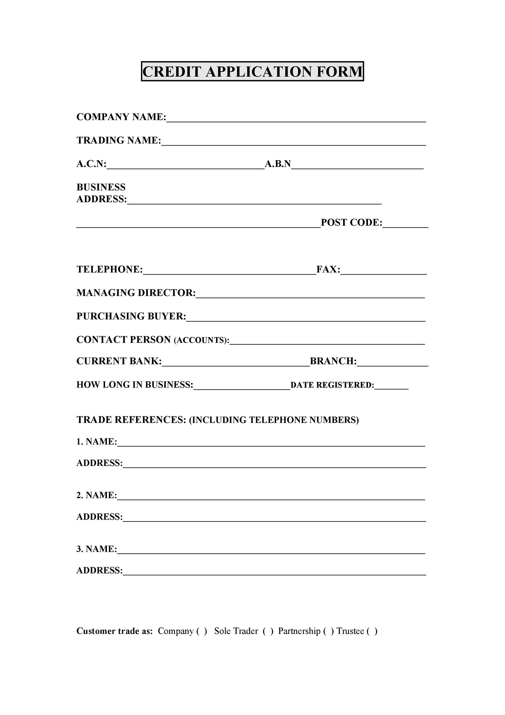 Call Credit Printable Application Form