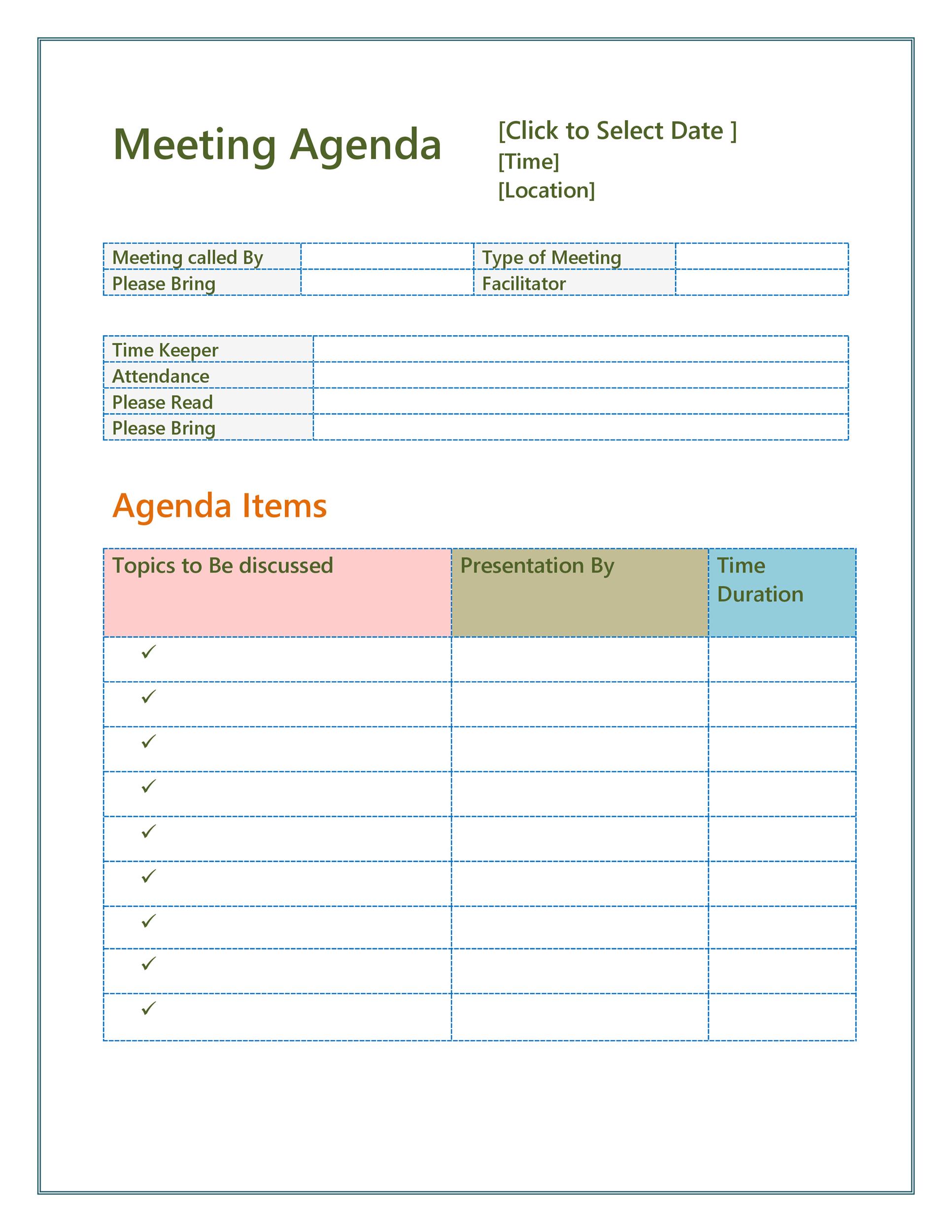 free meeting templates download