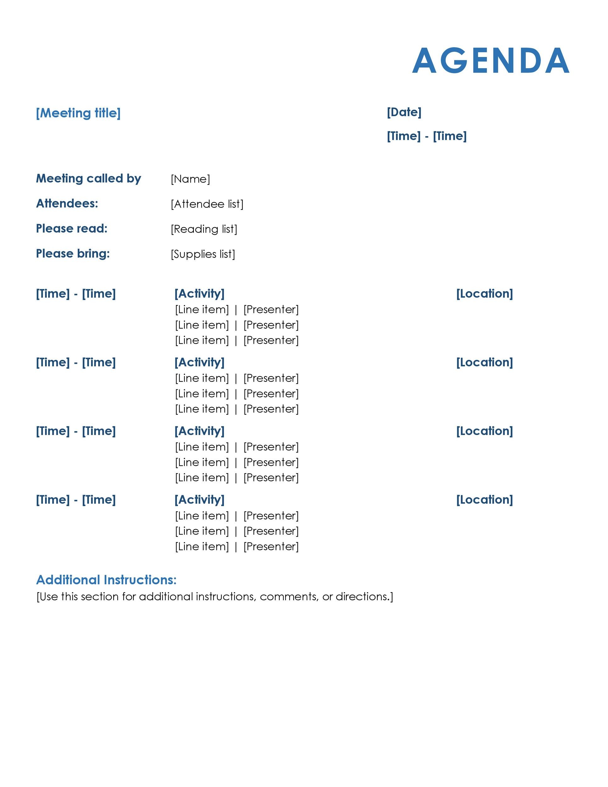 46 Effective Meeting Agenda Templates TemplateLab 46 Effective Meeting Agenda Templates TemplateLab