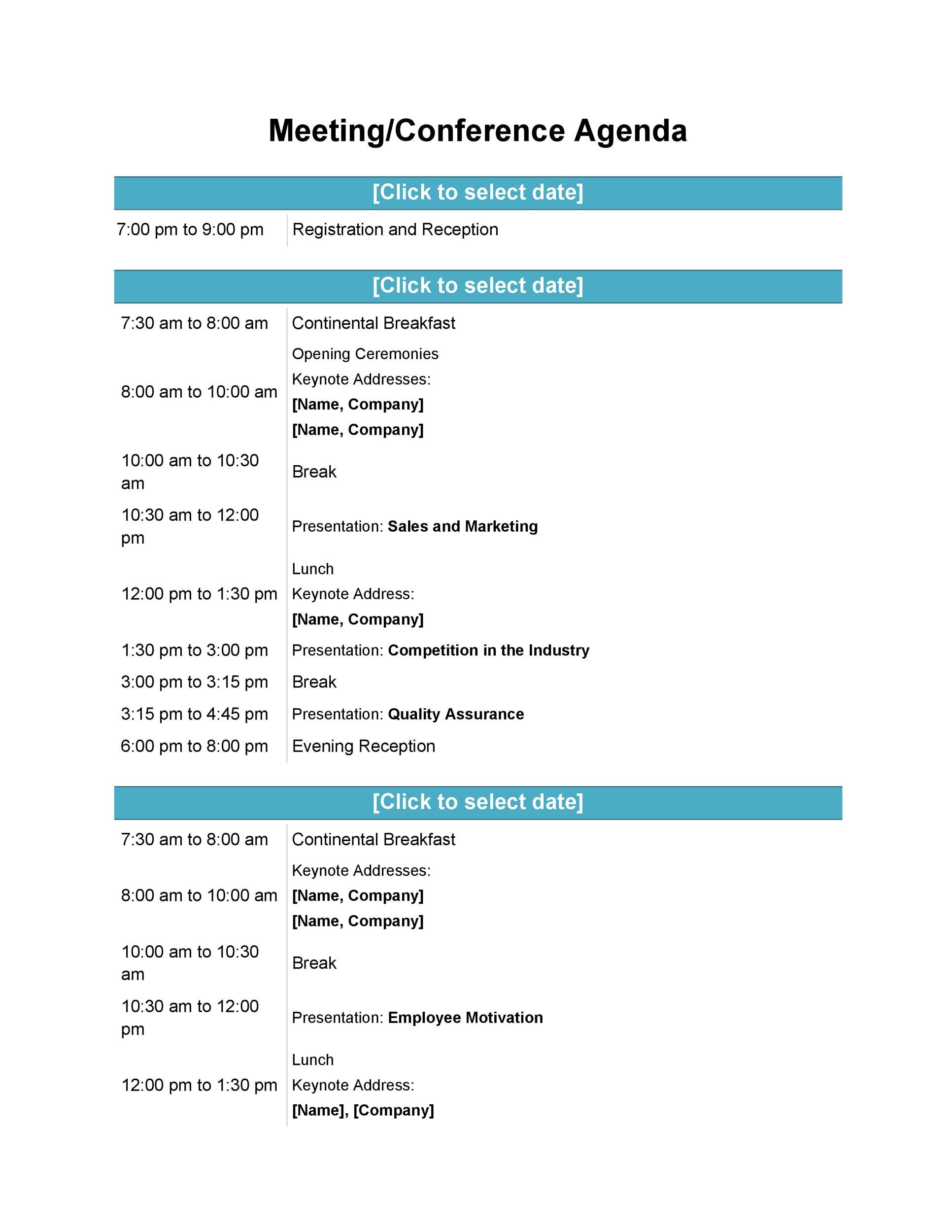 Team Offsite Agenda Template