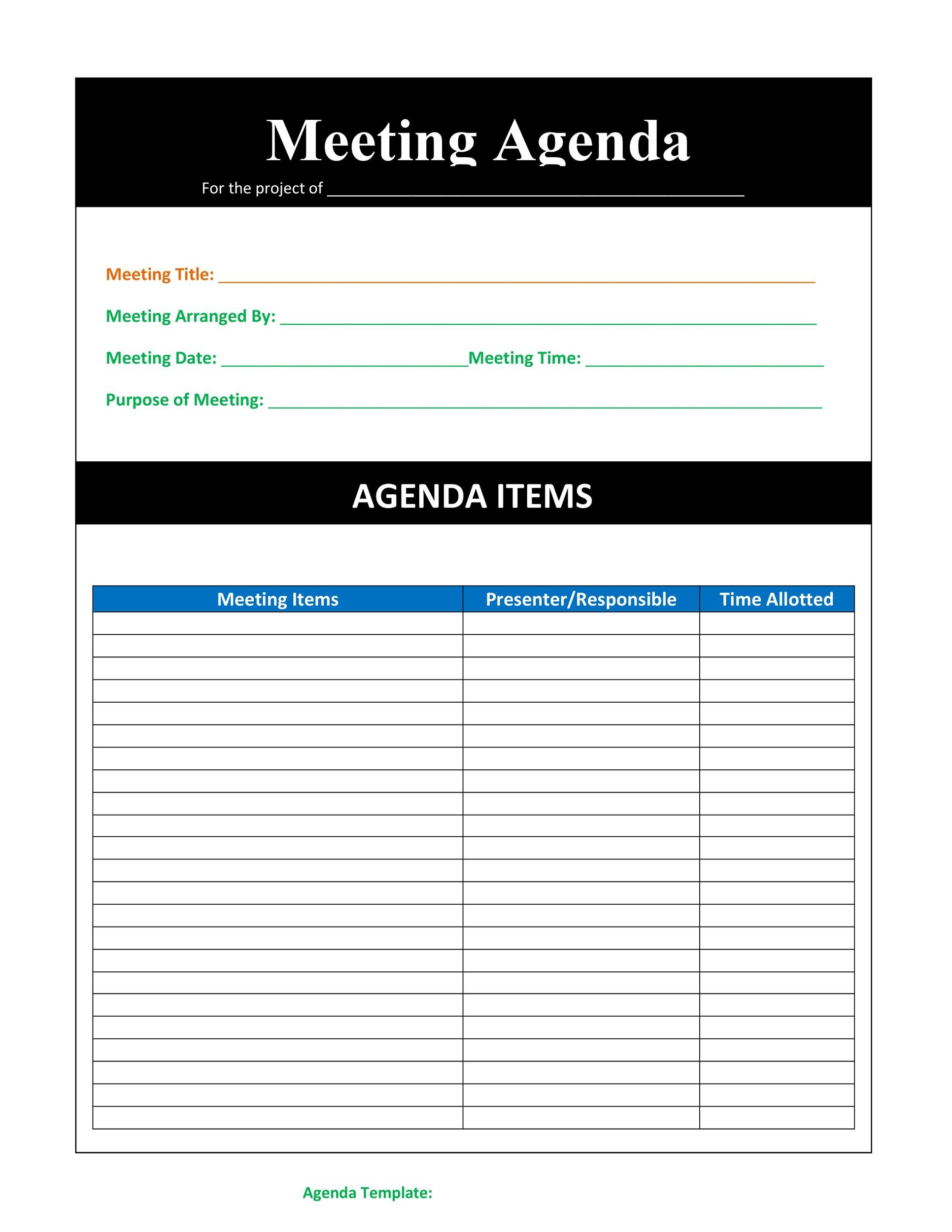 Weekly Meeting Agenda Template