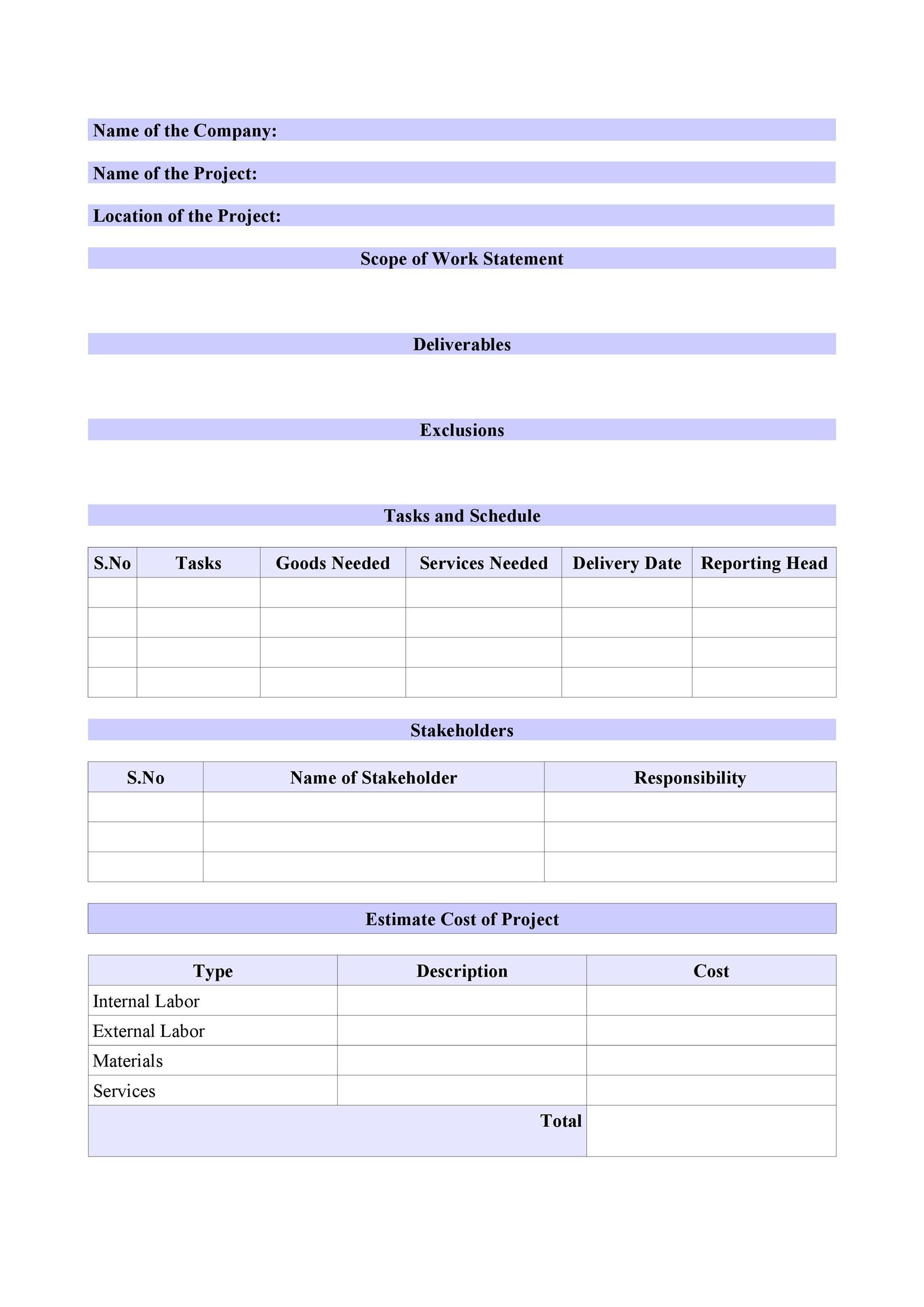 30 Ready To Use Scope Of Work Templates Examples