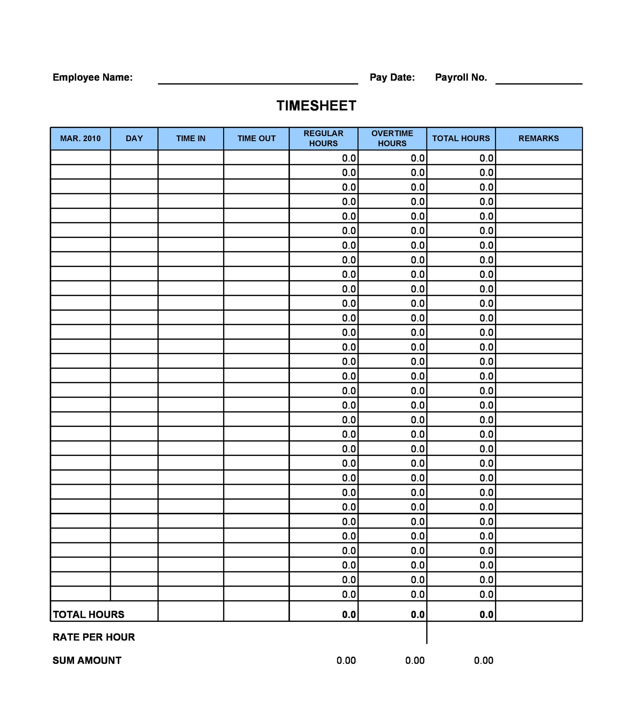 40 Free Timesheet Templates [in Excel] ᐅ TemplateLab