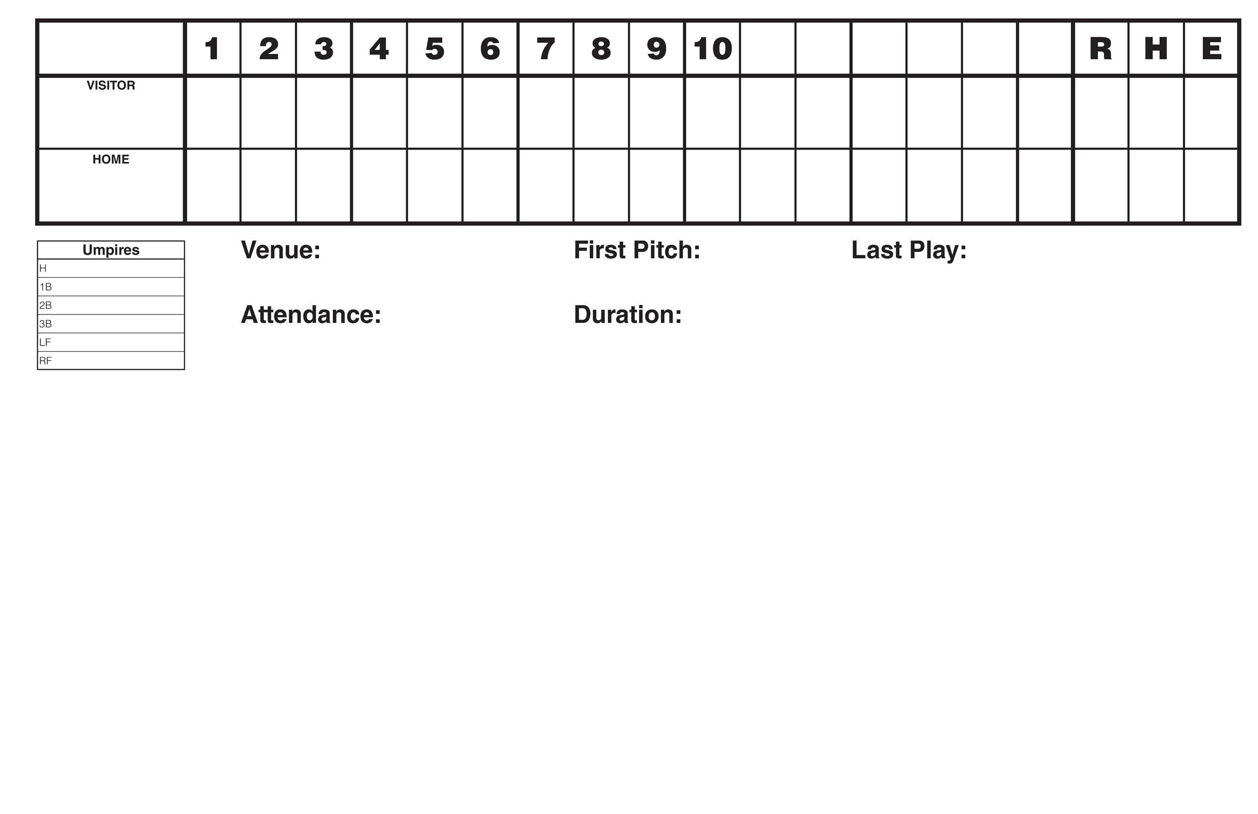 30+ Printable Baseball Scoresheet / Scorecard Templates ᐅ Template Lab
