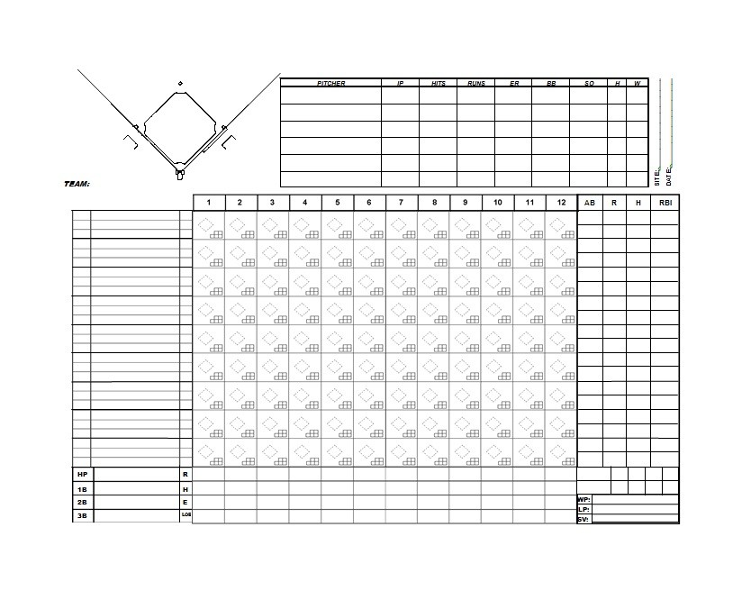 Pitch Count Chart Template