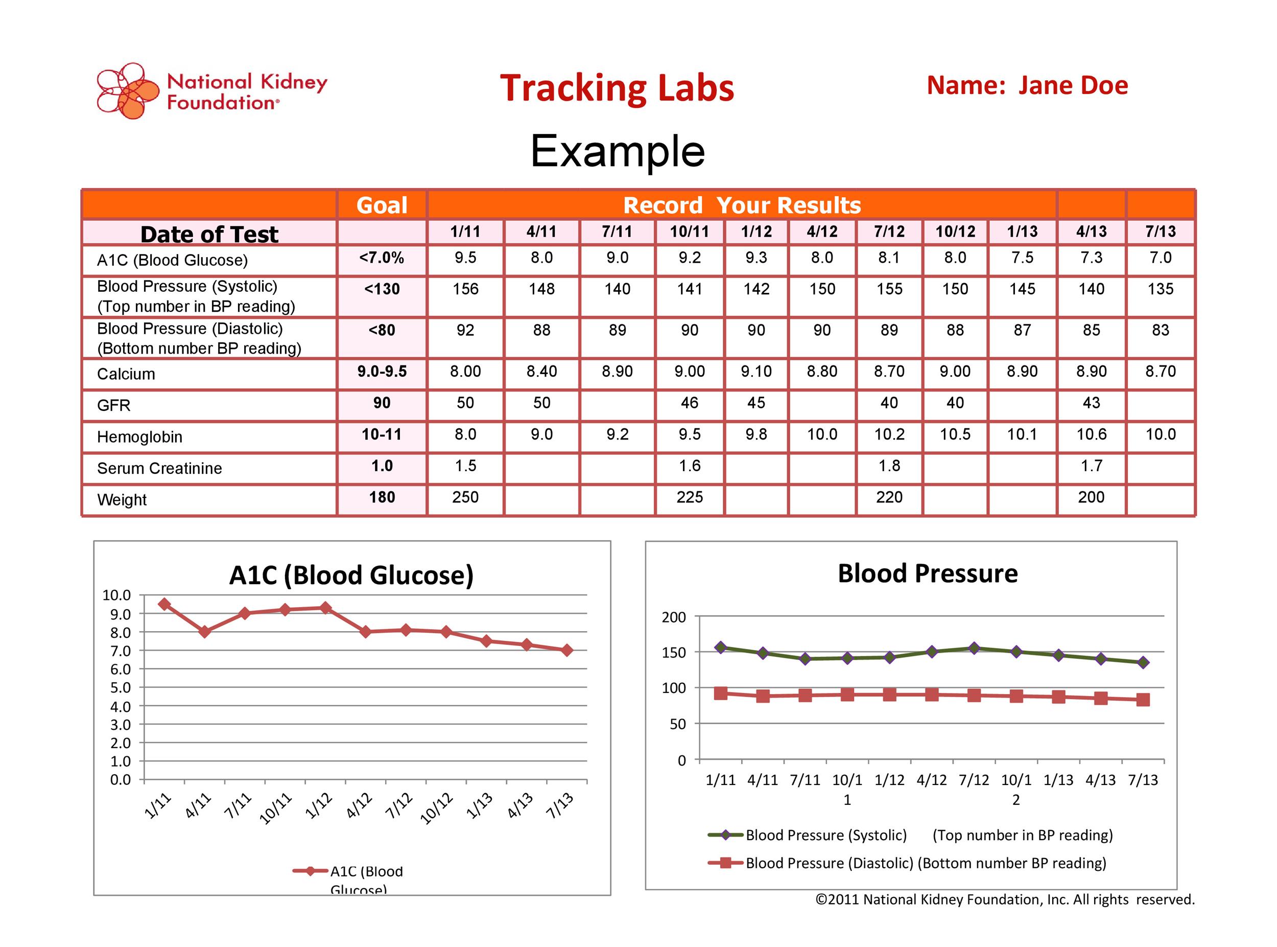 Blood Pressure Log Examples