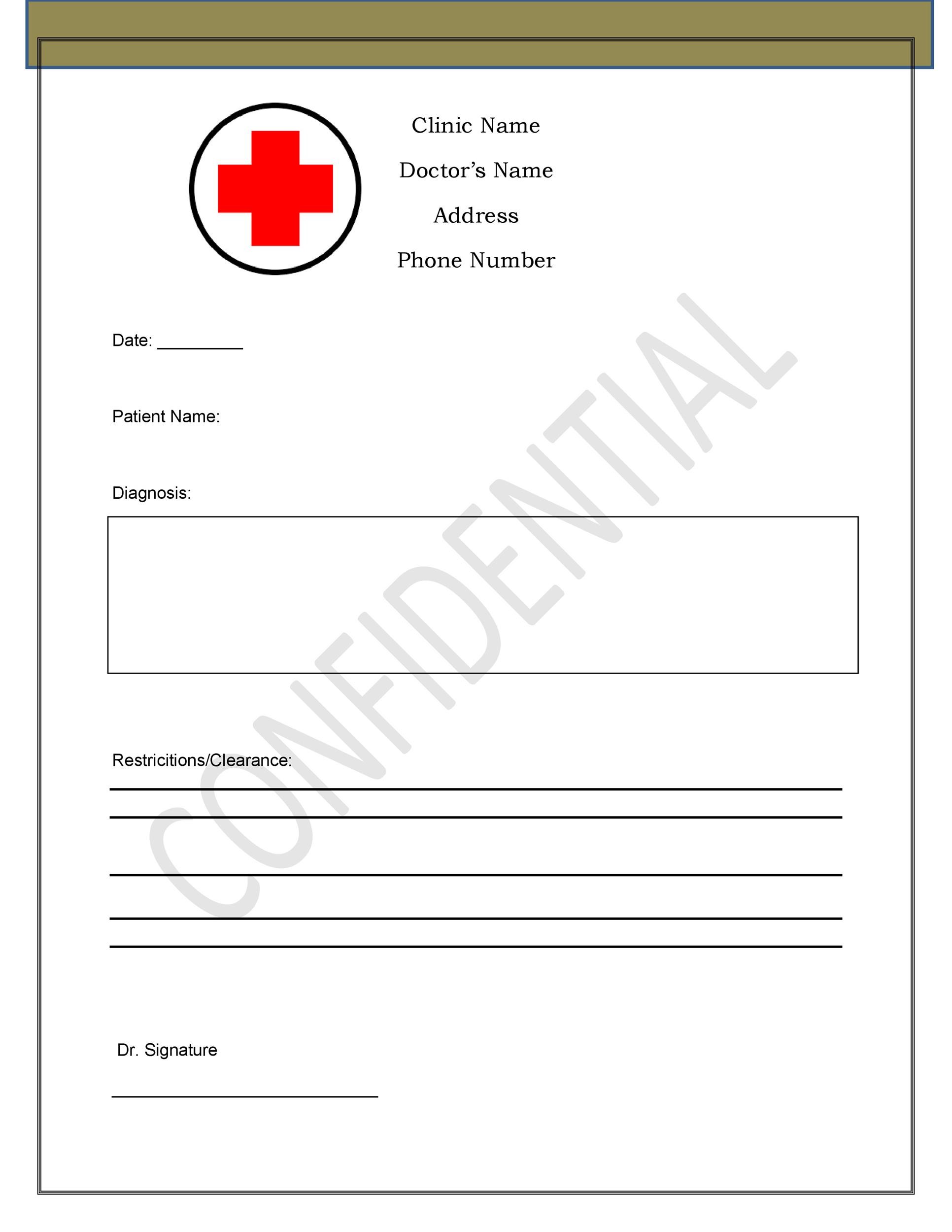 Hospital Note Template