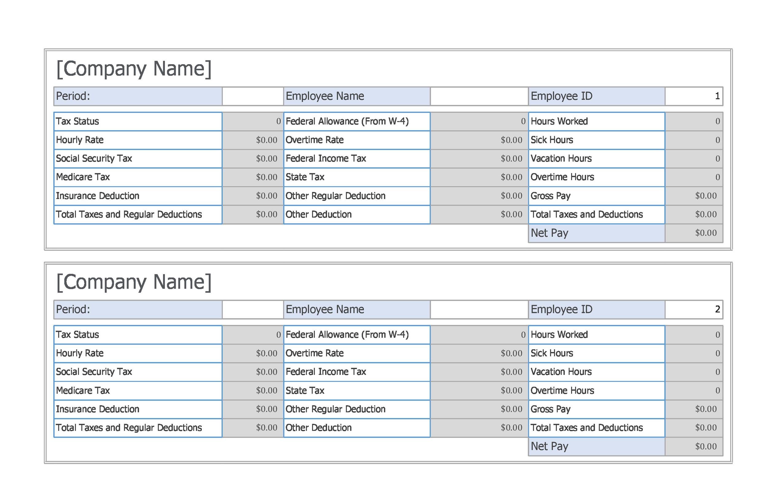 Pay Stub Generator Free Printable Pay Stub Template