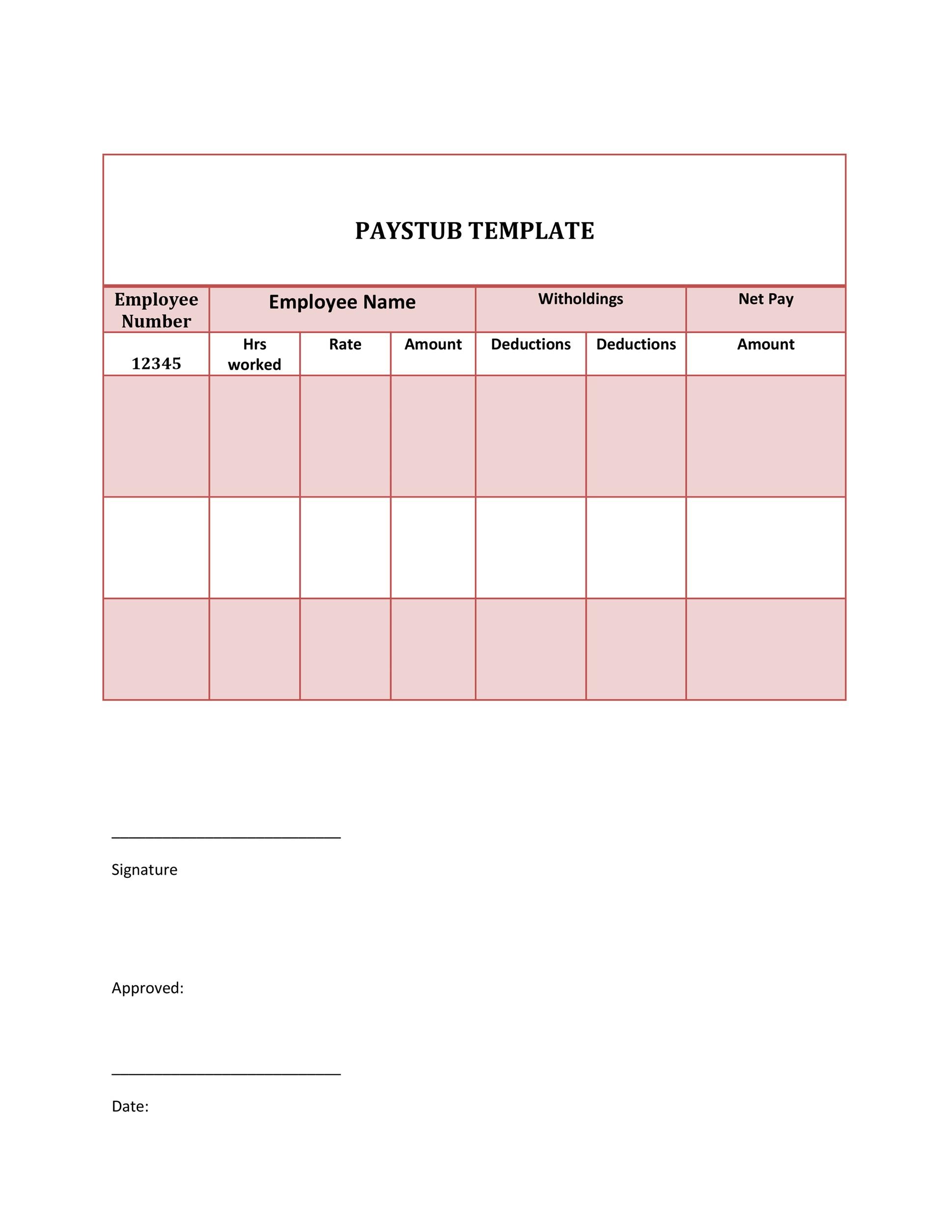 Pay Stub Generator Free Printable Pay Stub Template