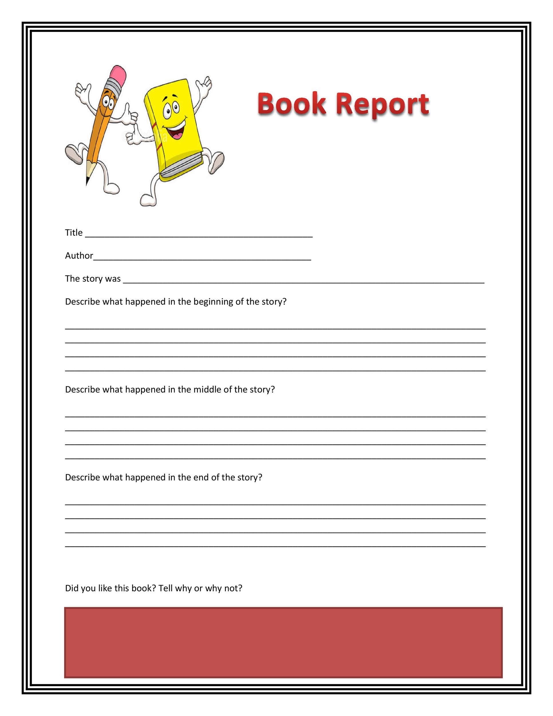 Sample Book Report Format Middle School - Middle School Book Intended For Middle School Book Report Template