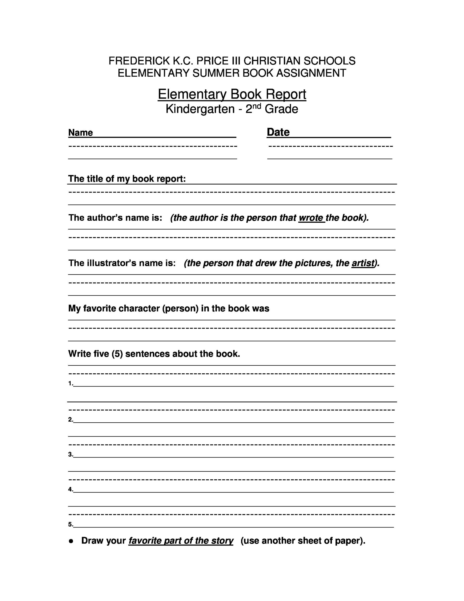 Book report forms for 7th grade