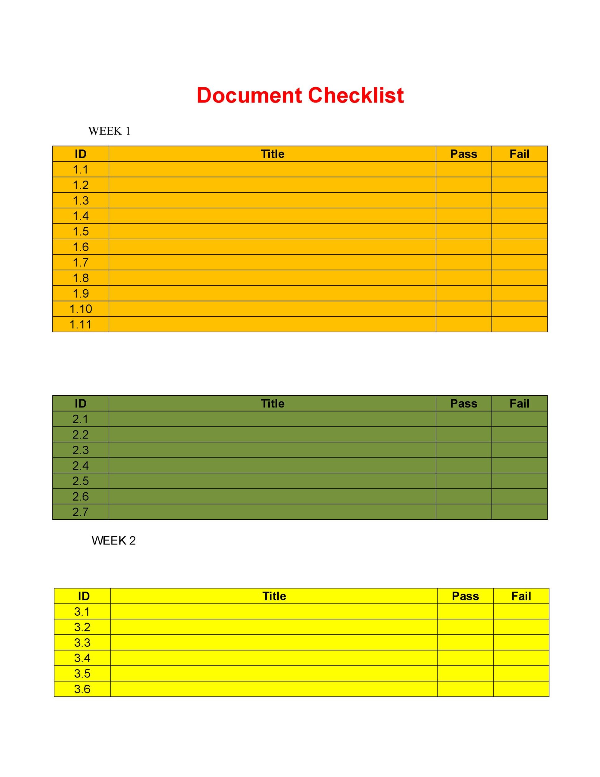 Checklist Template On Word