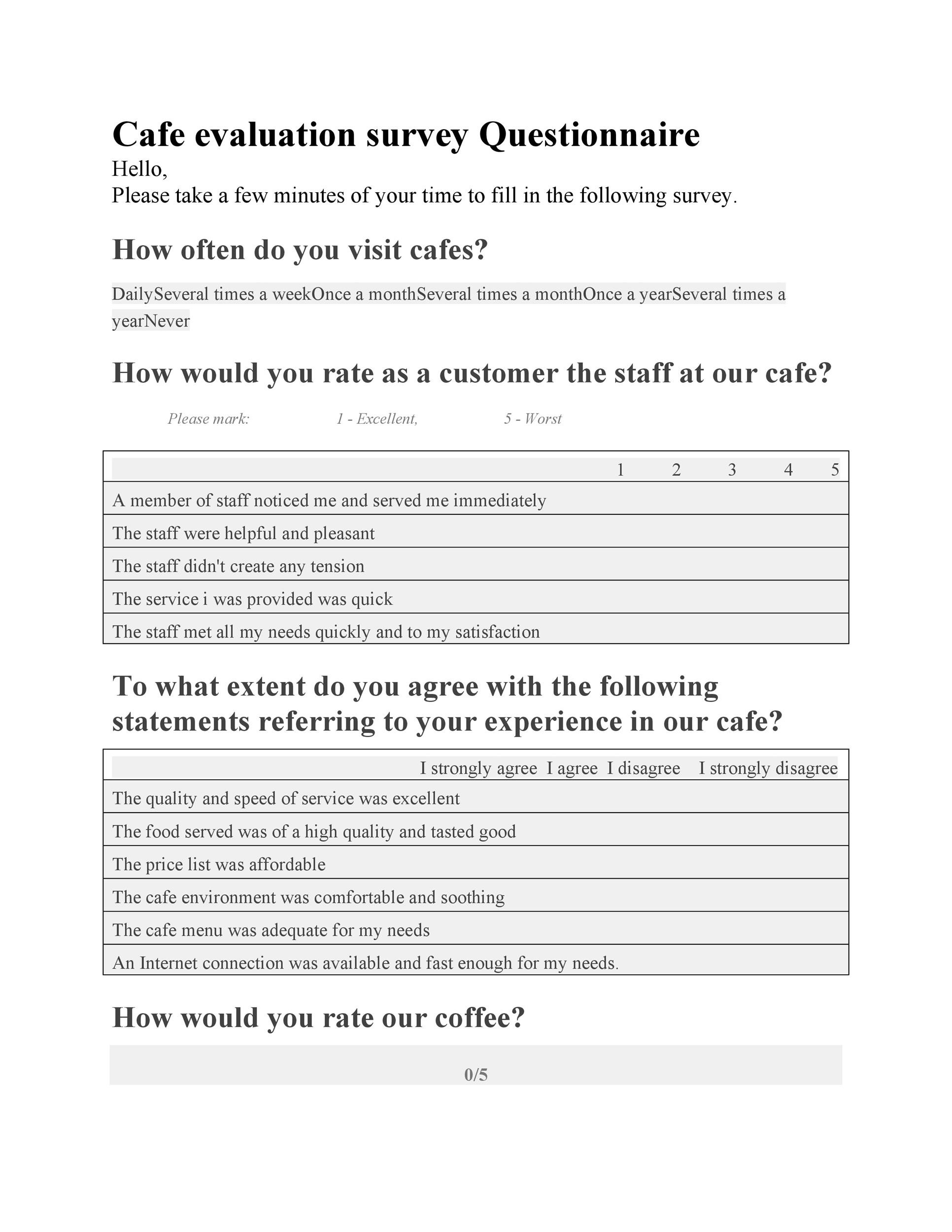 Questionnaire cover letter template