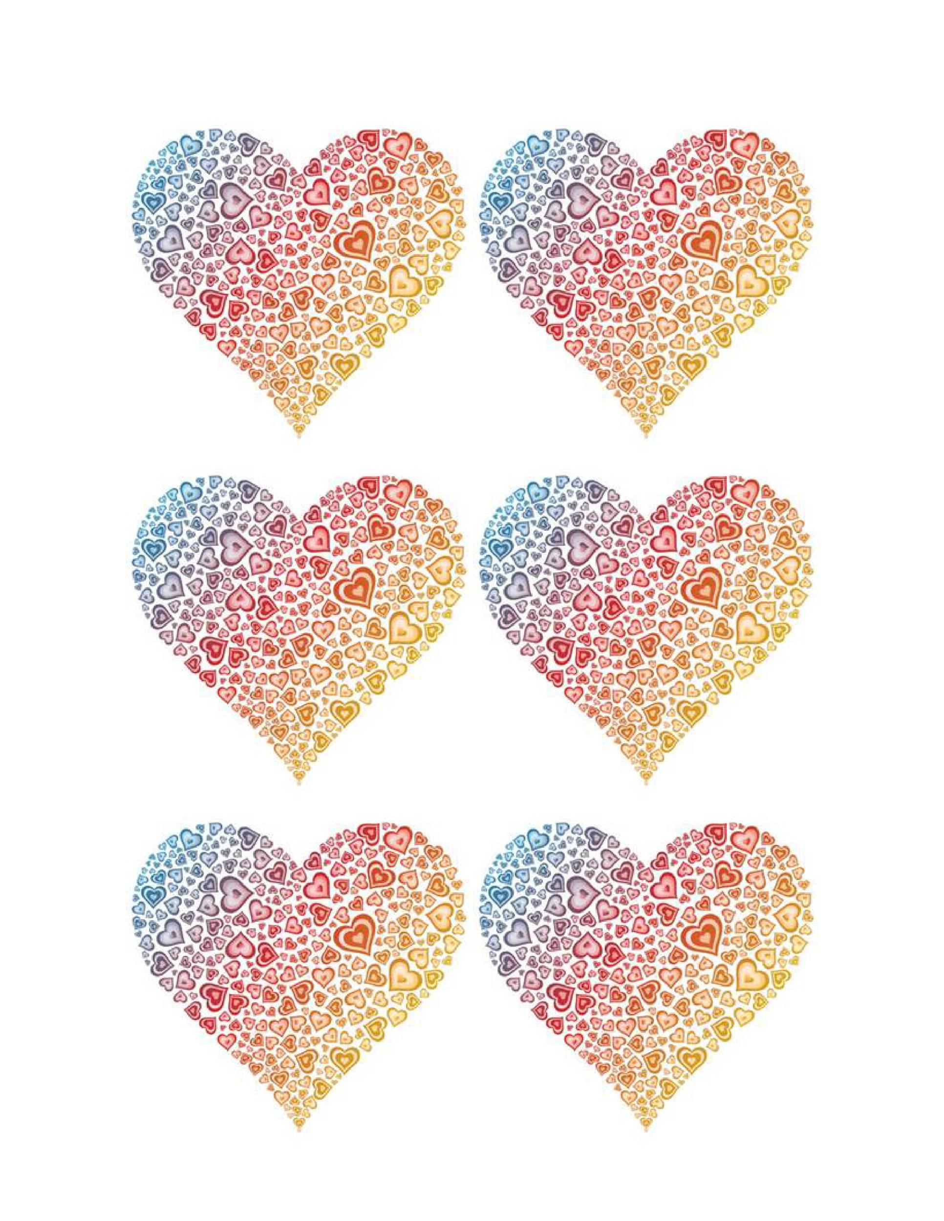 printable hearts colored
