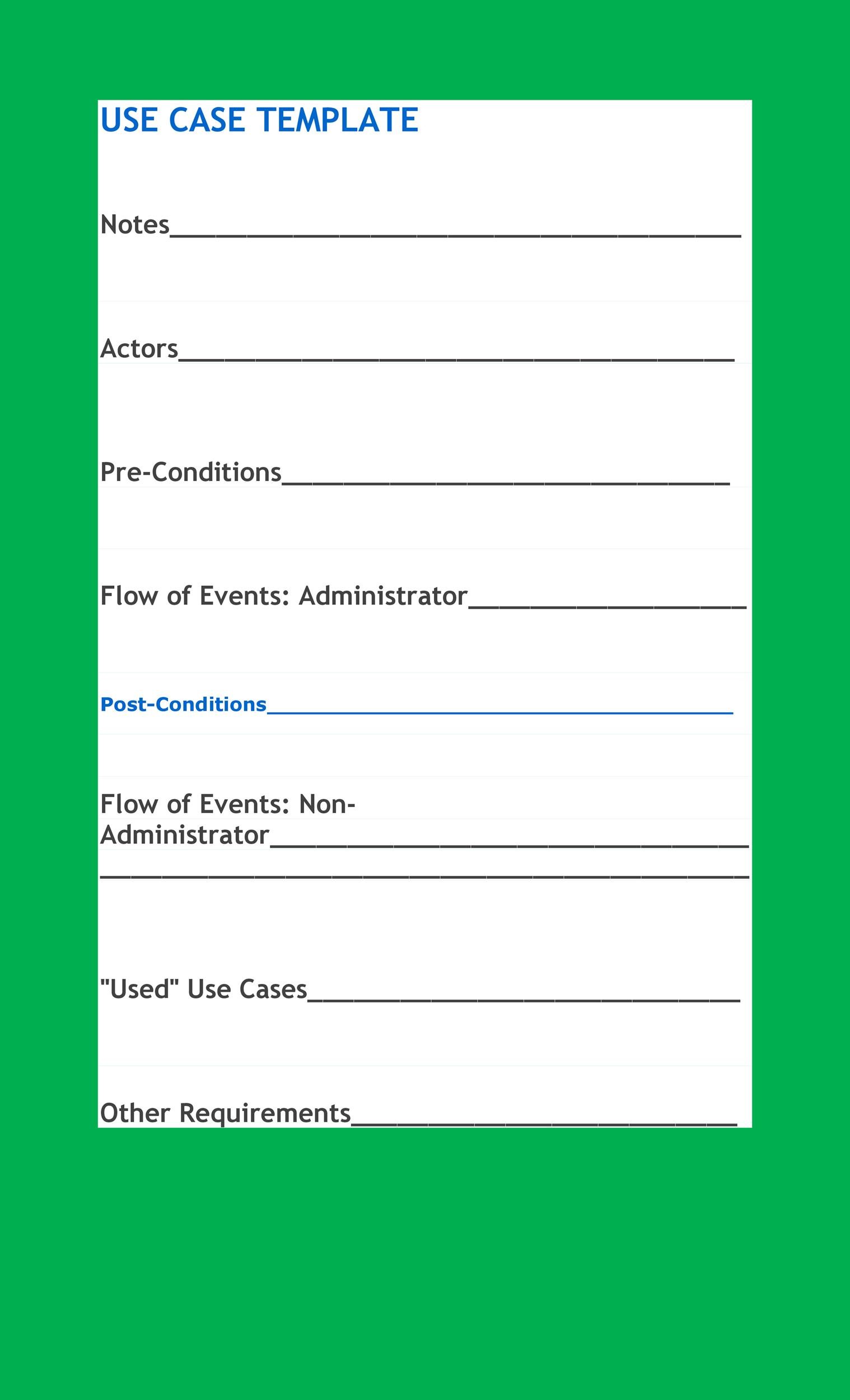 Use Case Templates Examples Word Pdf Templatelab