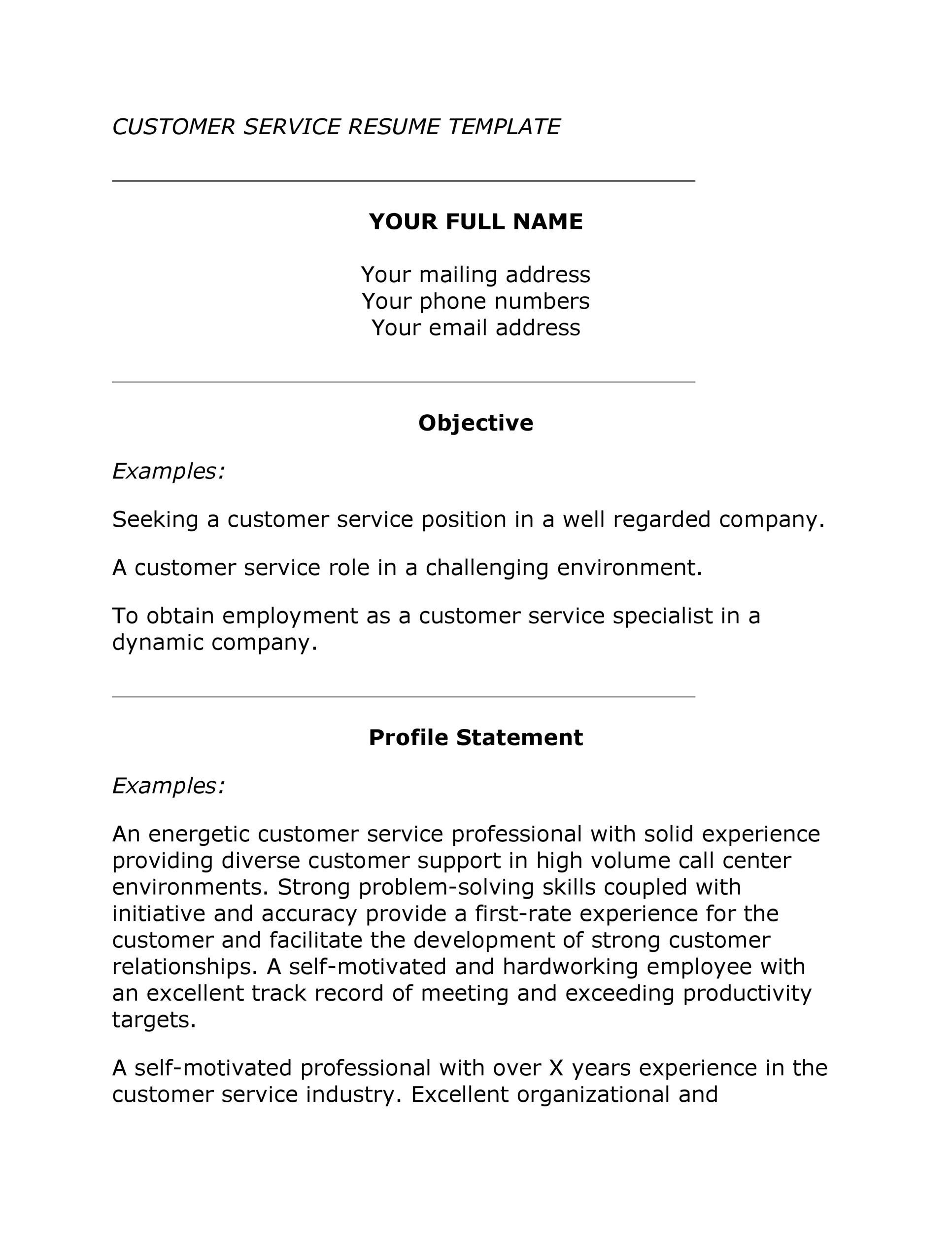 30+ Customer Service Resume Examples Template Lab