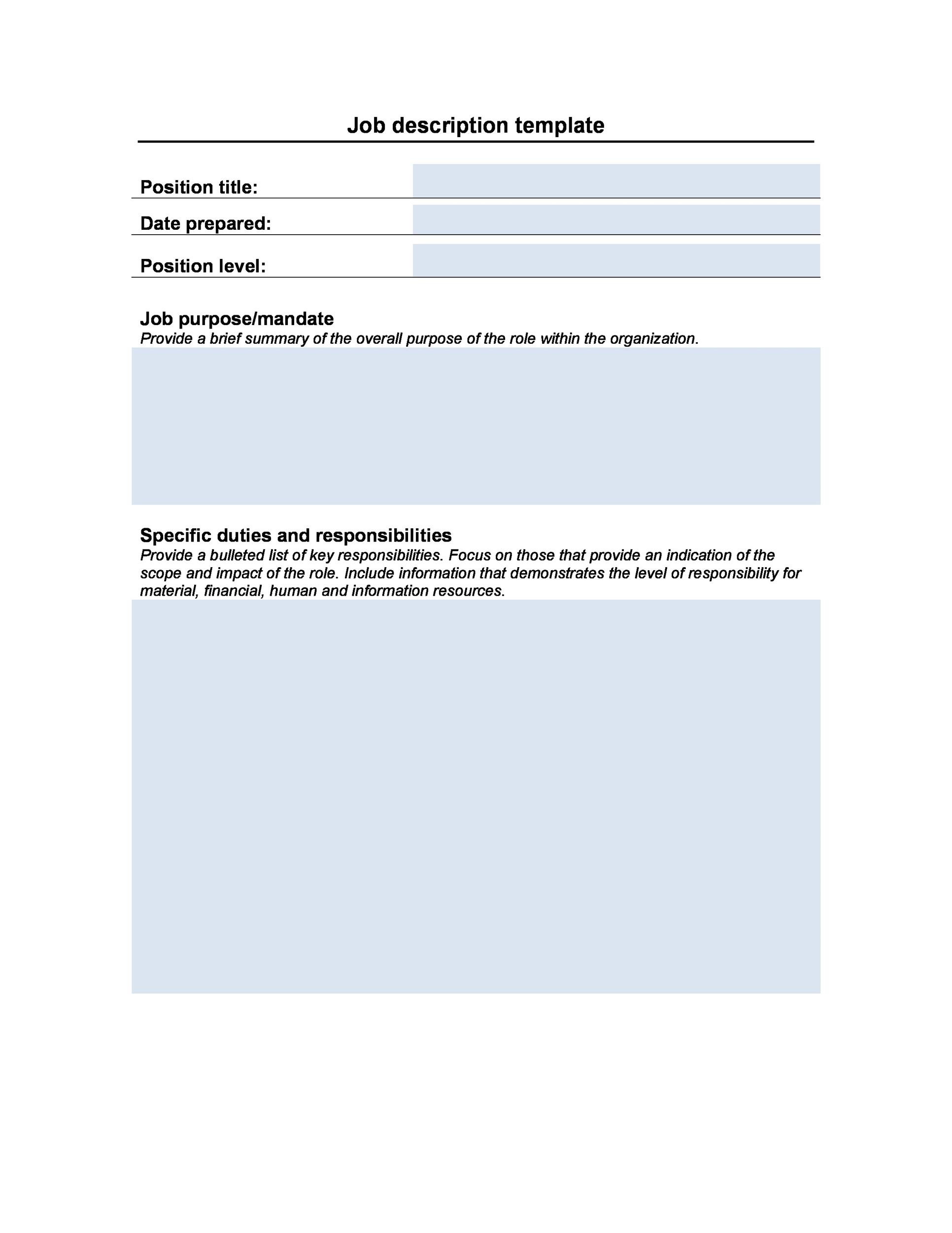 Job Description Template Download Free Documents For Pdf Word And Excel Vrogue 0089