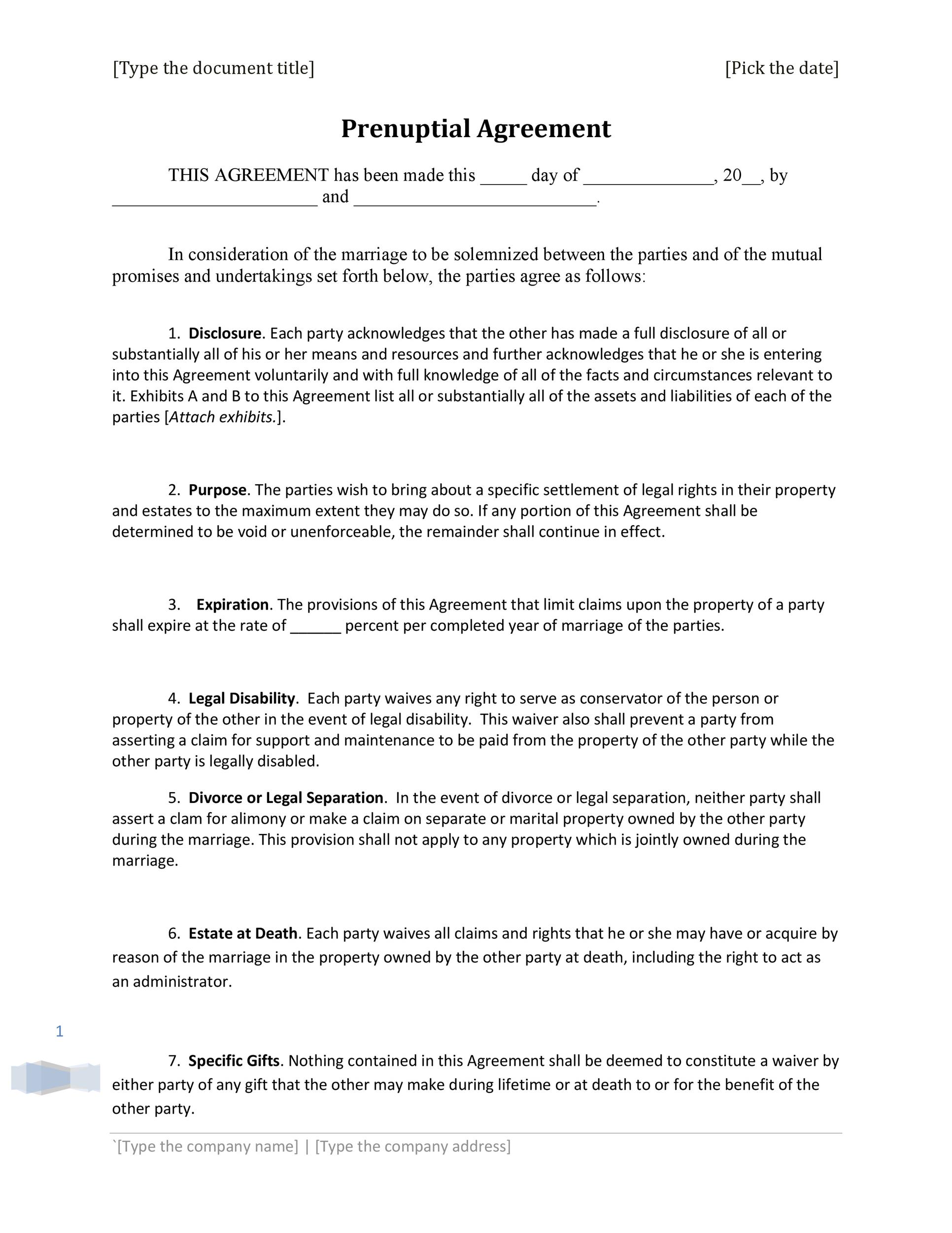 30+ Prenuptial Agreement Samples & Forms ᐅ Template Lab
