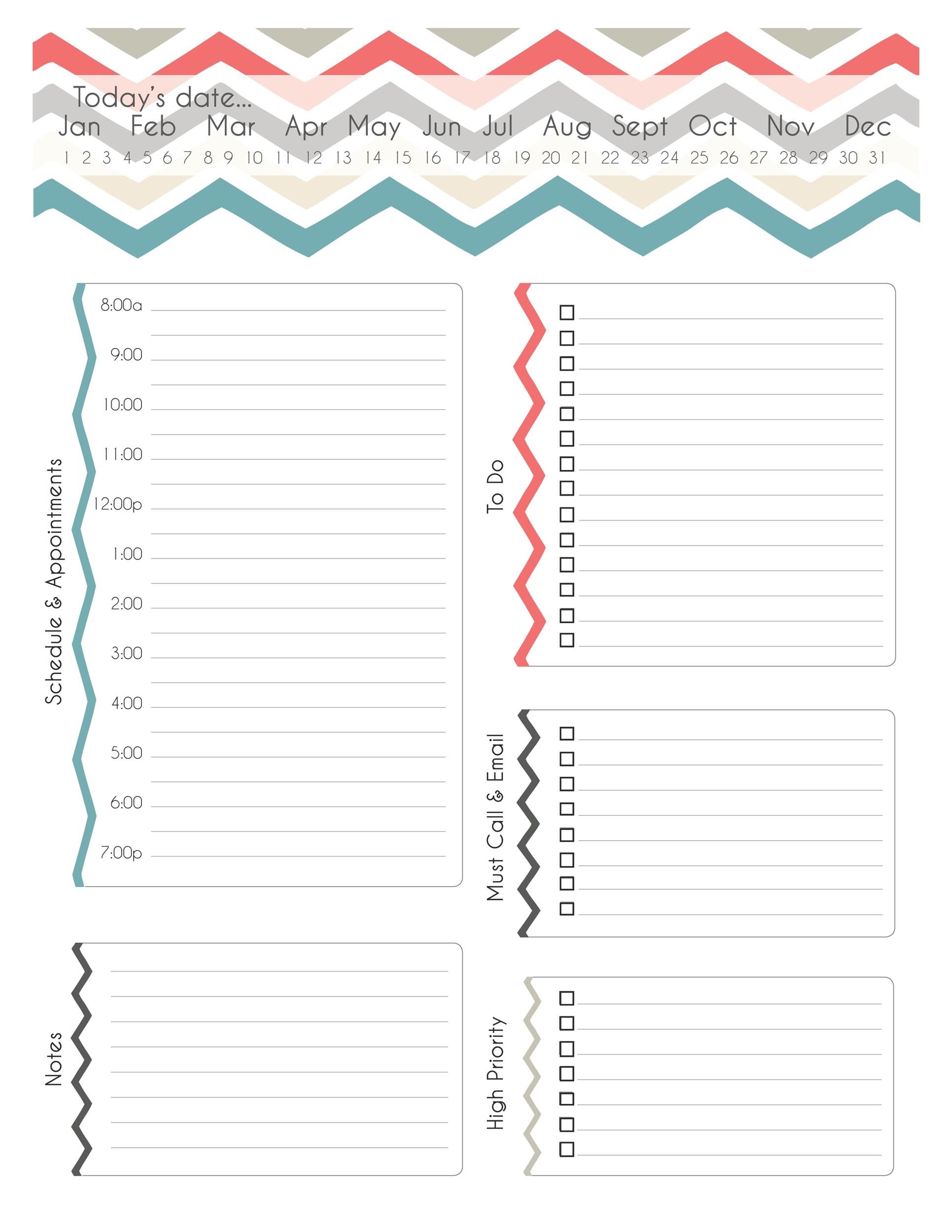 Free Printable Full Page Day Planner
