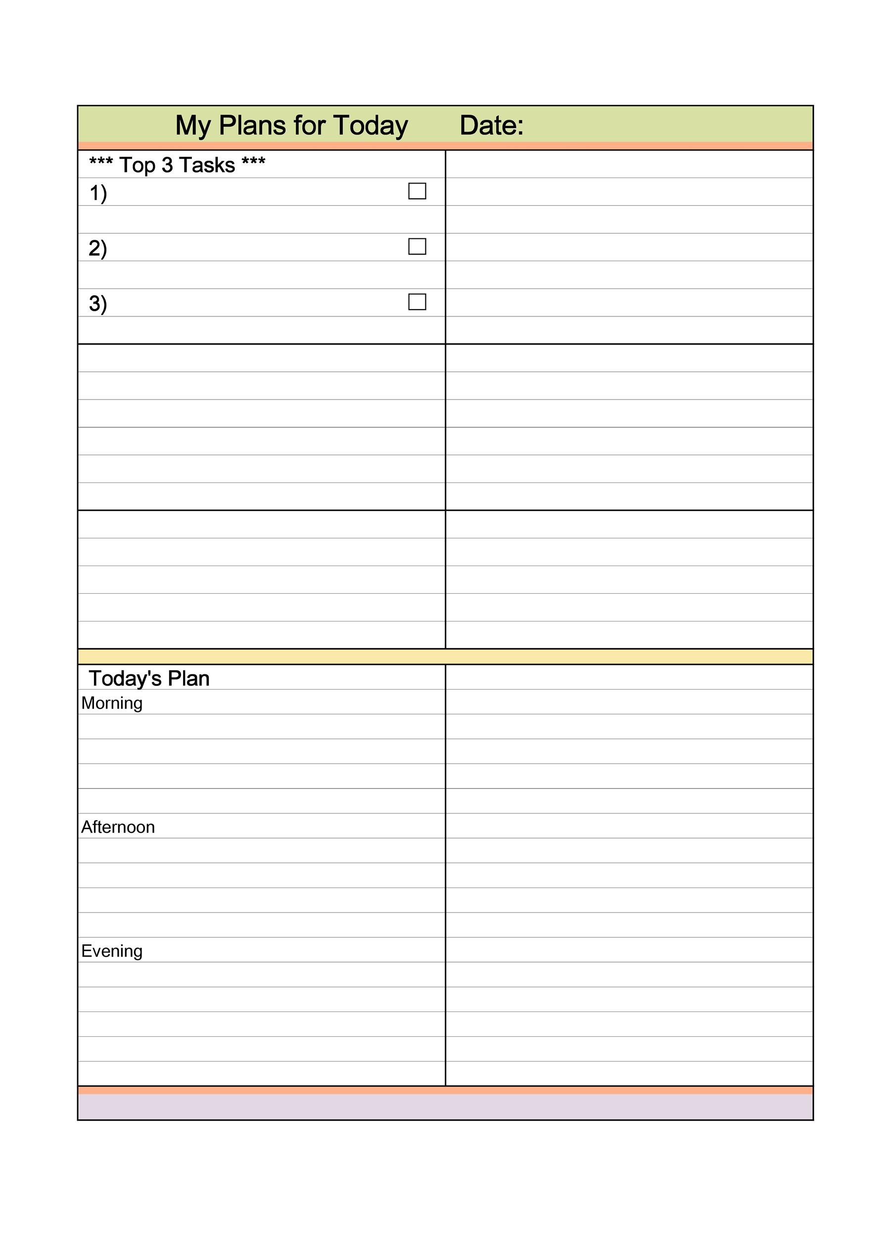 Daily Planner Template Printable Free Template PPT Premium Download 2020