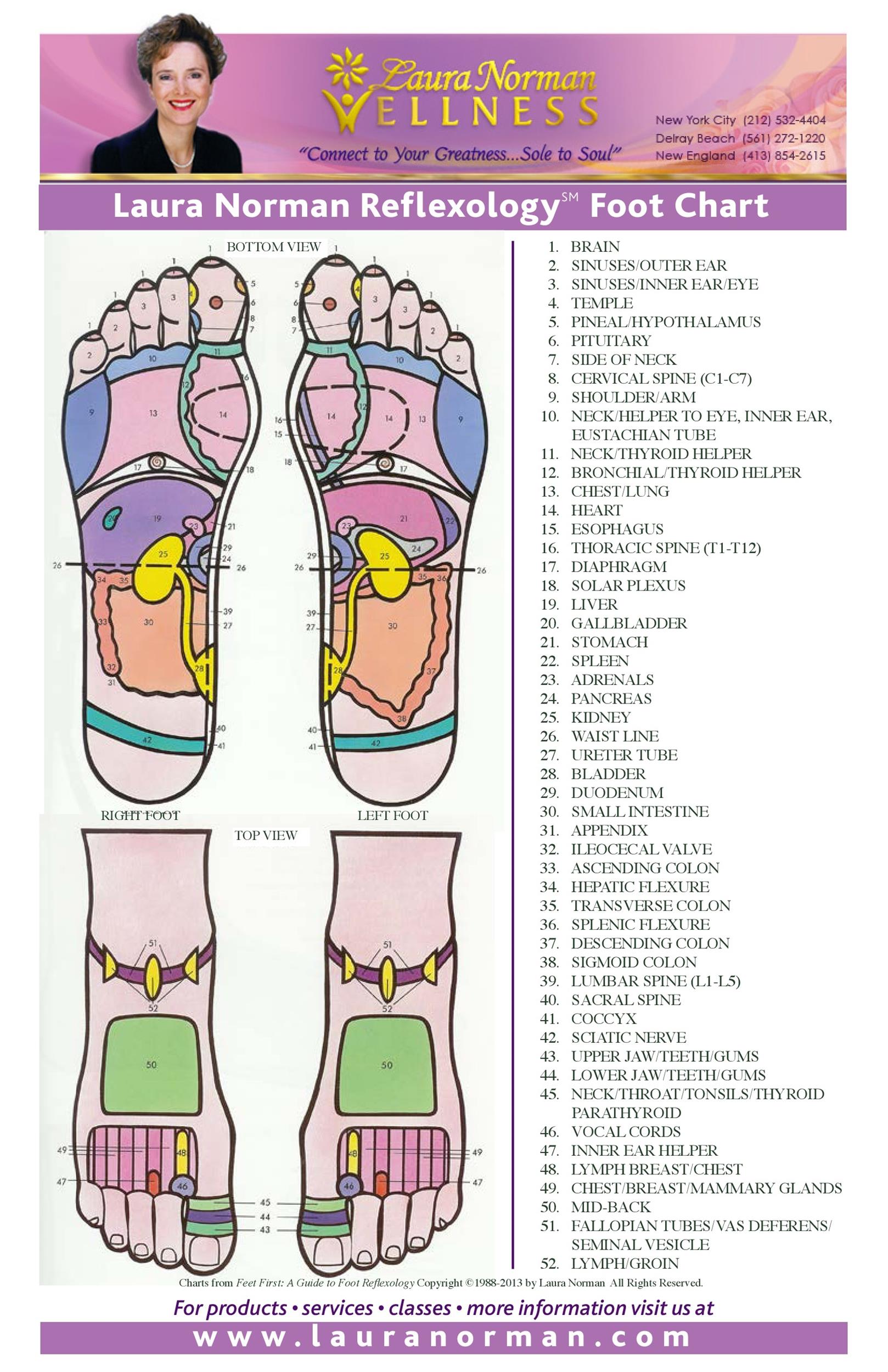Top Of Foot Pressure Points Chart