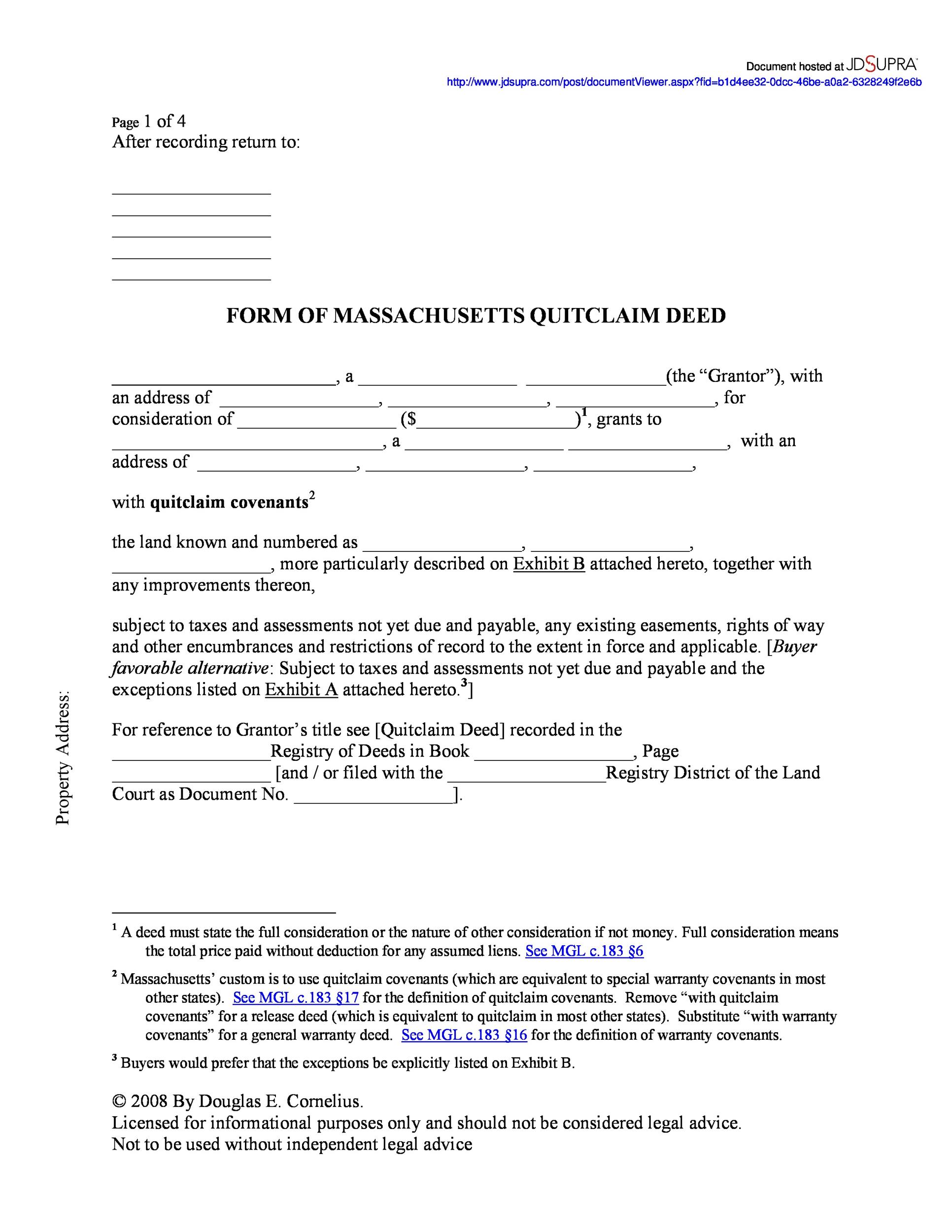 Free Quit Claim Deed Forms Templates Template Lab