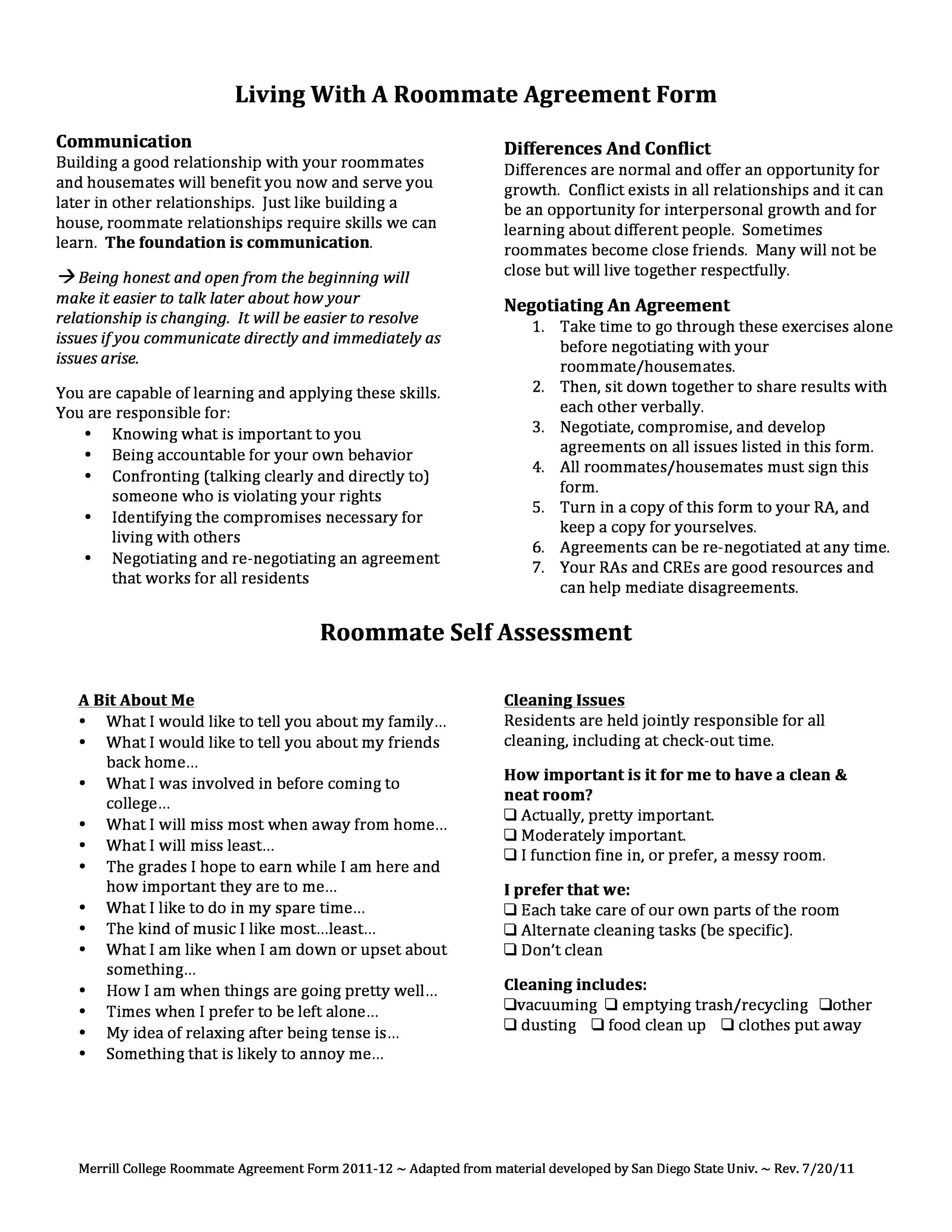 roommate agreement template 07