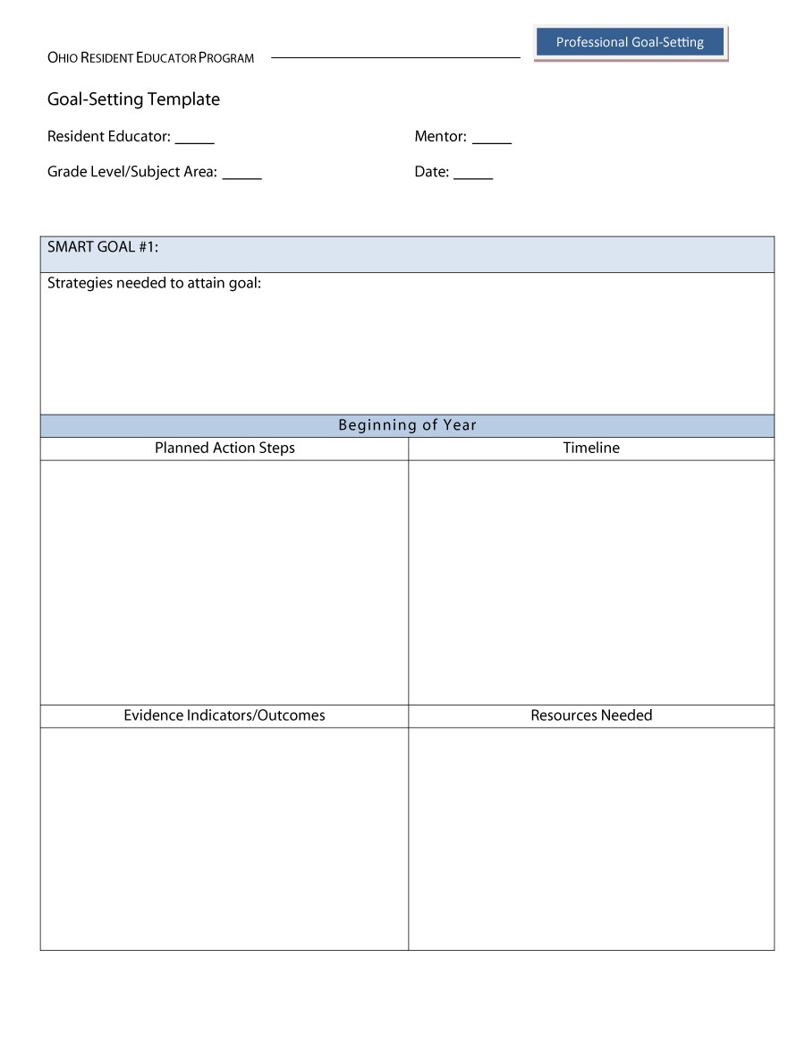 Life Goal Chart Template