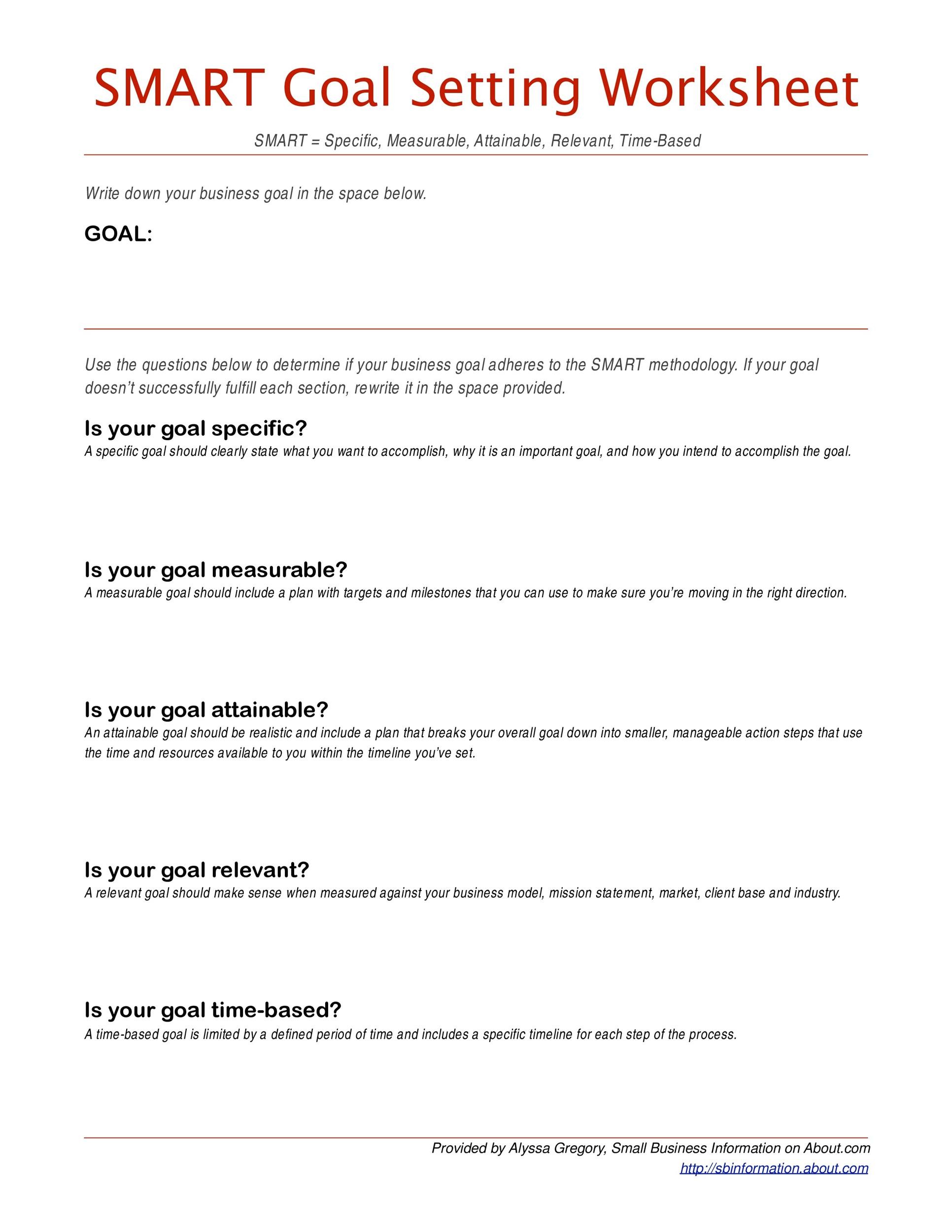 How To Write Down Your Goals Template
