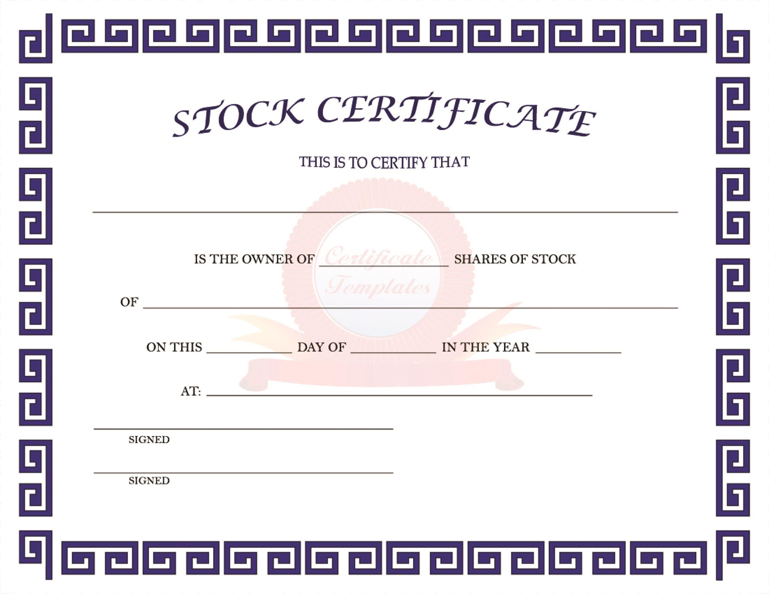 40+ Free Stock Certificate Templates (Word, PDF) ᐅ TemplateLab